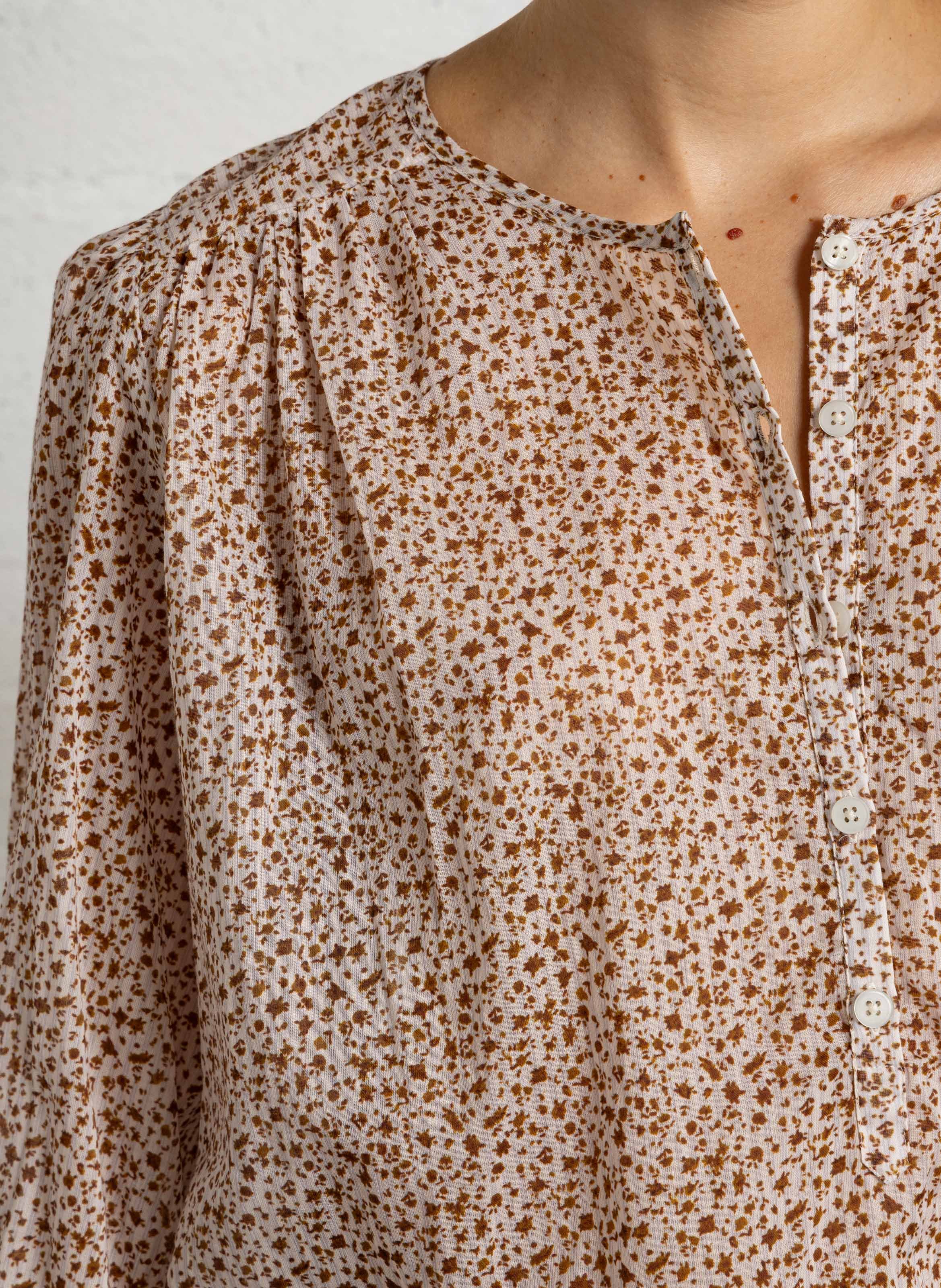 Ruimvallende, katoenen blouse DES PETITS HAUTS Veelkleurig