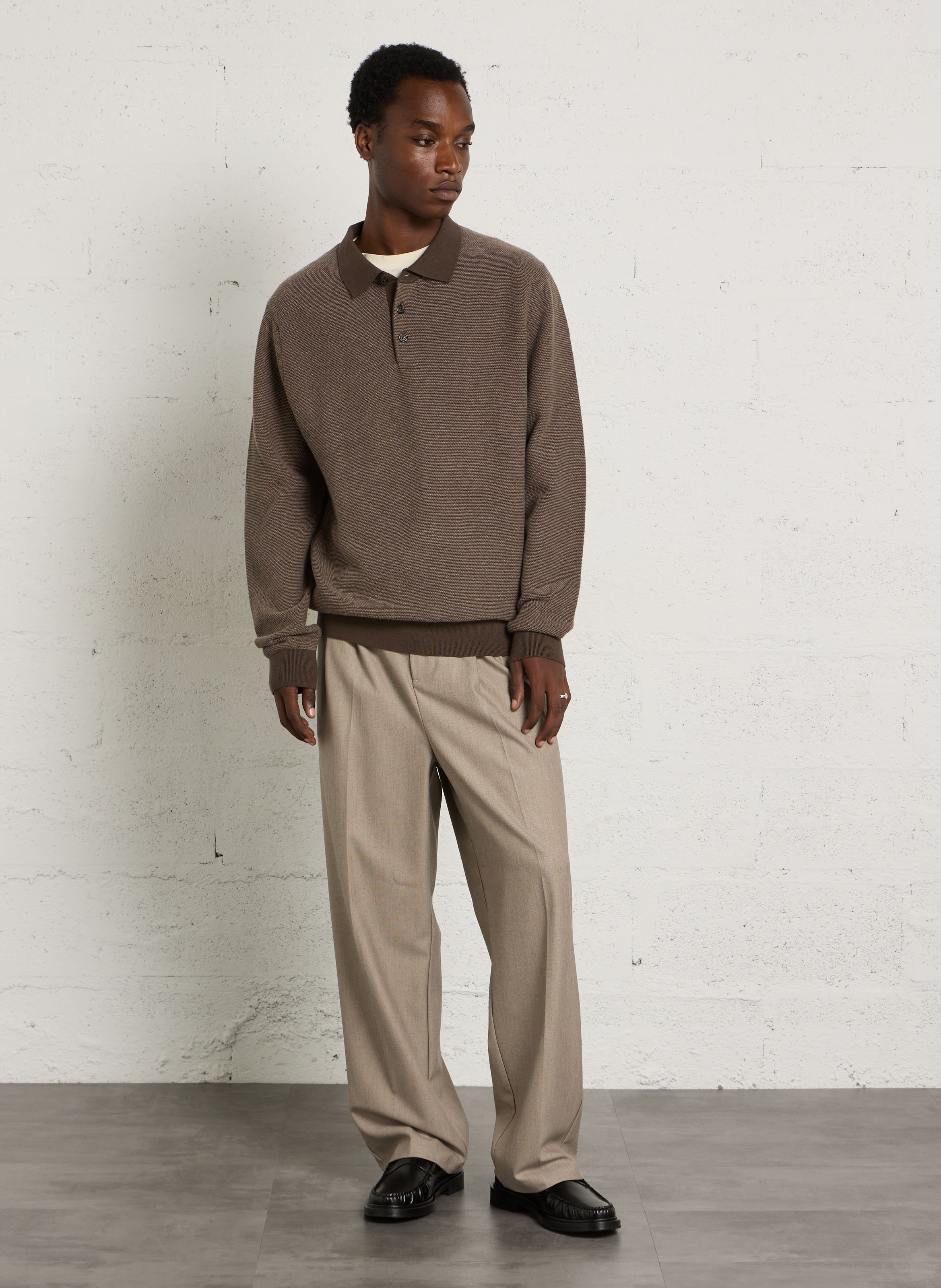 Mocassins plissées en cuir BOBBIES Noir