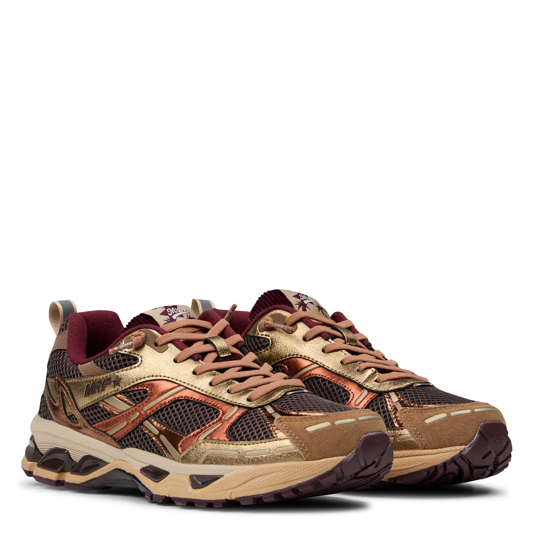 Lage leren sneakers met veters MRP Veelkleurig