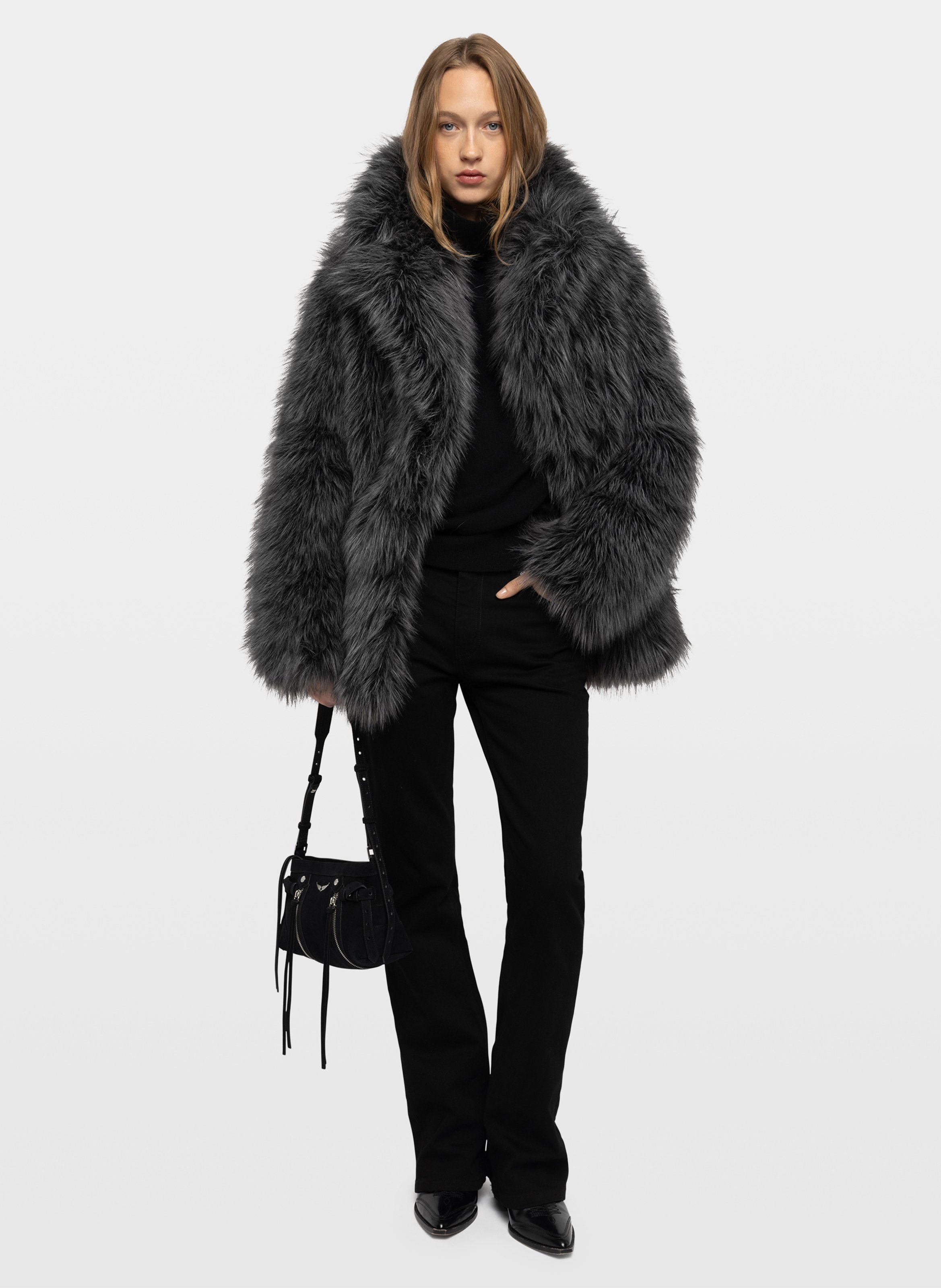 Ruimvallende jas met bonteffect ZADIG&VOLTAIRE Grijs