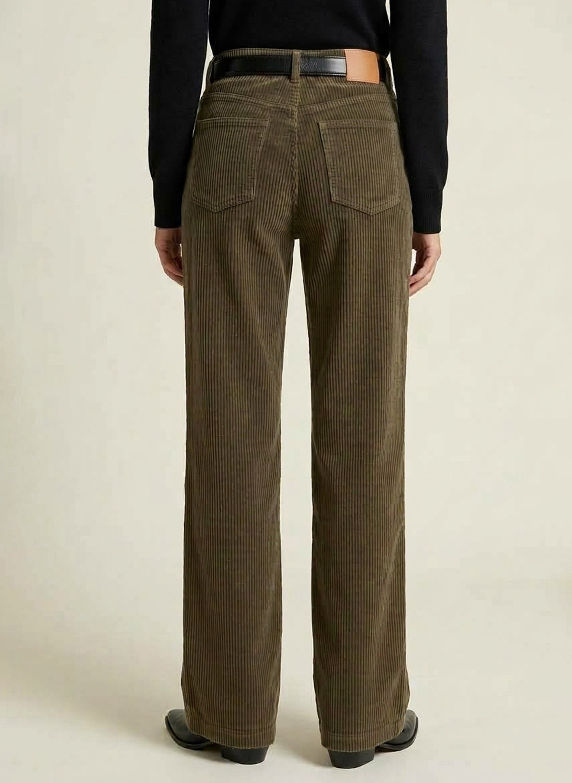 Weite, gerippte Hose aus Baumwolle KOOKAI Khaki