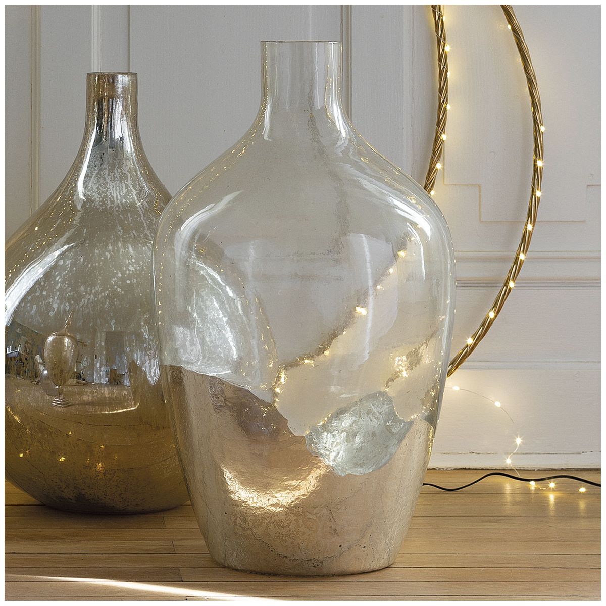 See-through glass demijohn vase BLANC D'IVOIRE Grey