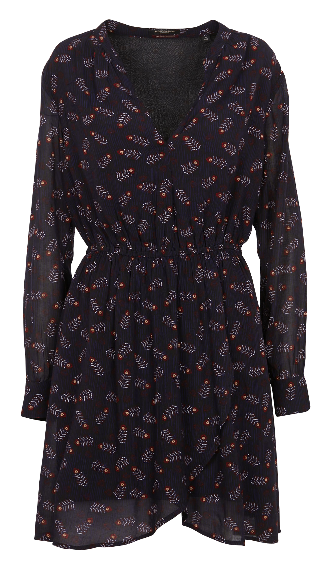 Kurzkleid mit V-Ausschnitt und Print SCOTCH AND SODA Mehrfarbig