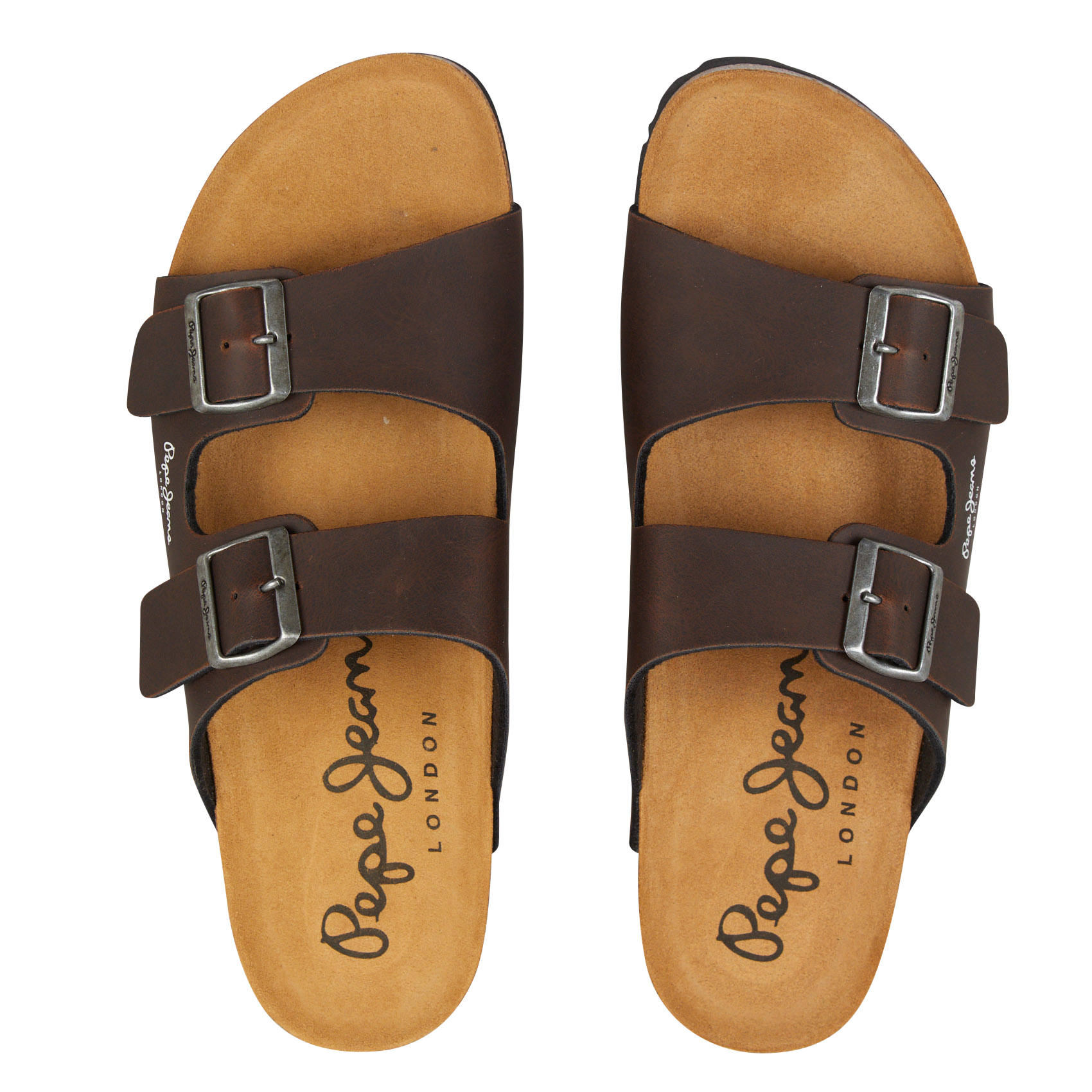Flat sandals with buckles PEPE JEANS Brown