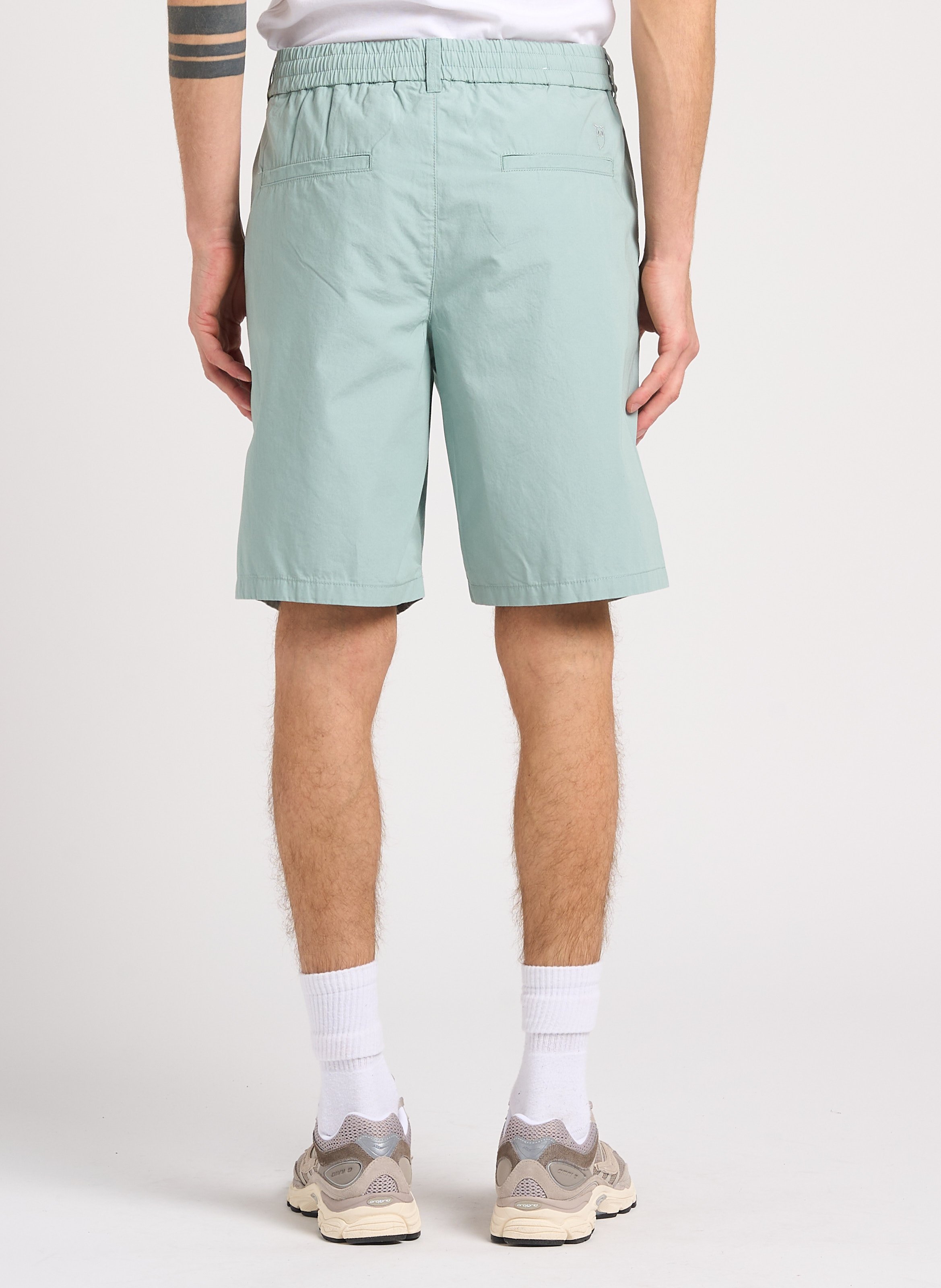 Short droit élastiqué en coton bio KNOWLEDGE COTTON APPAREL Gris