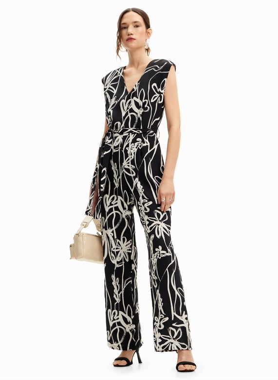 Combinaison longue imprimee Noir