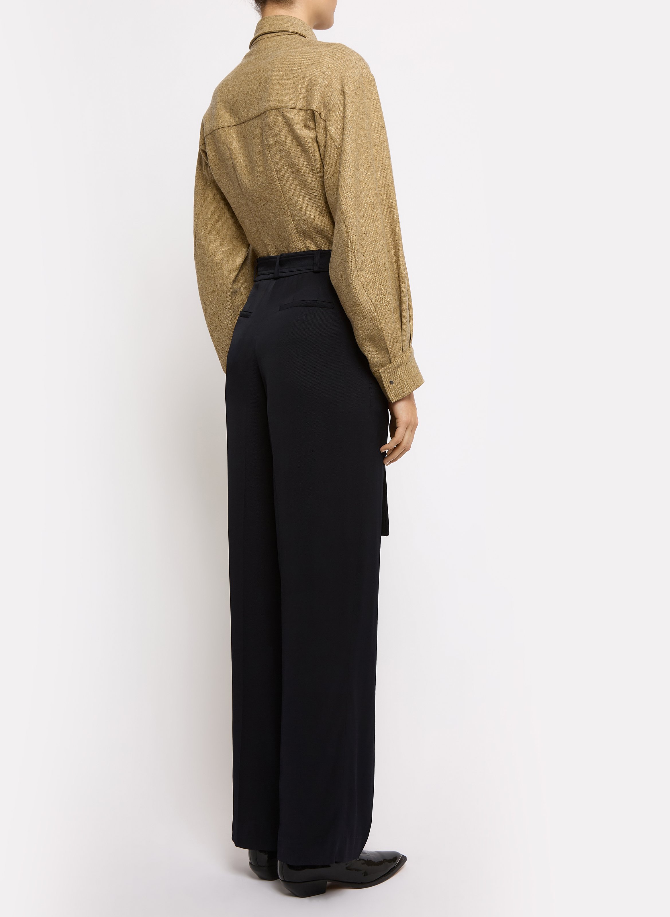 Pantalon droit à pinces ceinturé ROSEANNA Bleu