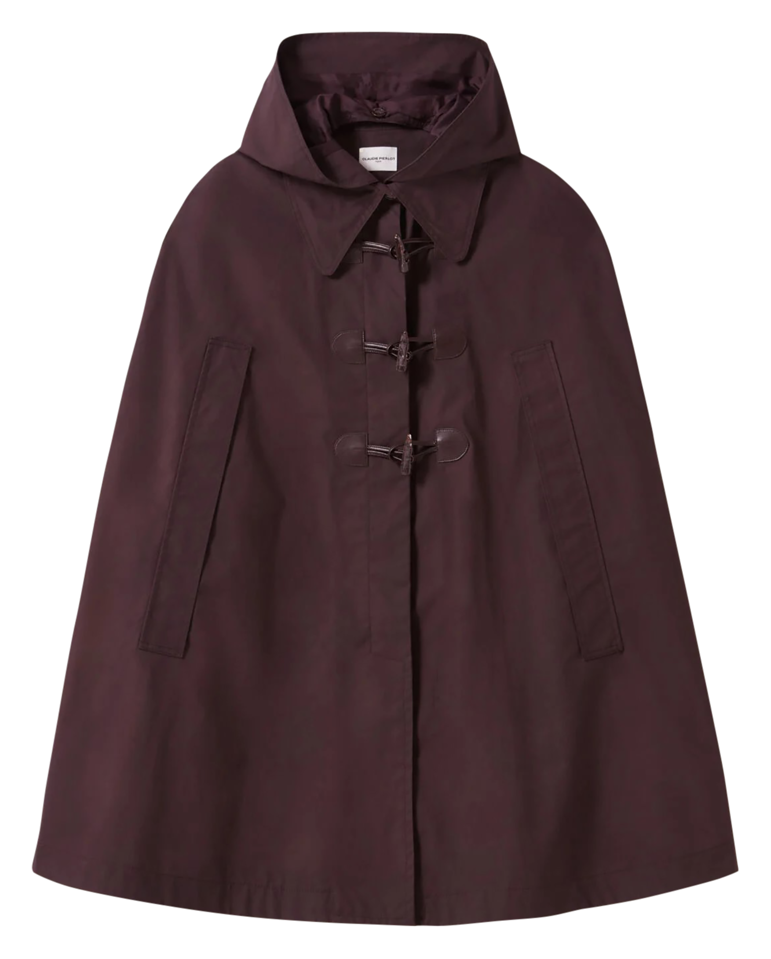 Cotton cape with removable hood CLAUDIE PIERLOT Brown
