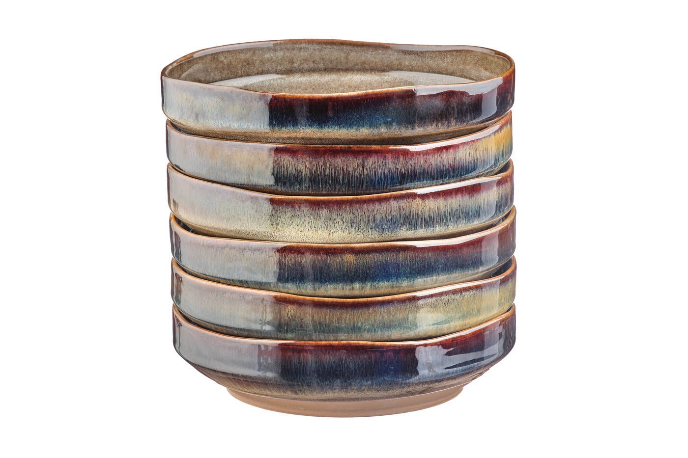 Stoneware deep plate - 6 pieces BJORN Brown