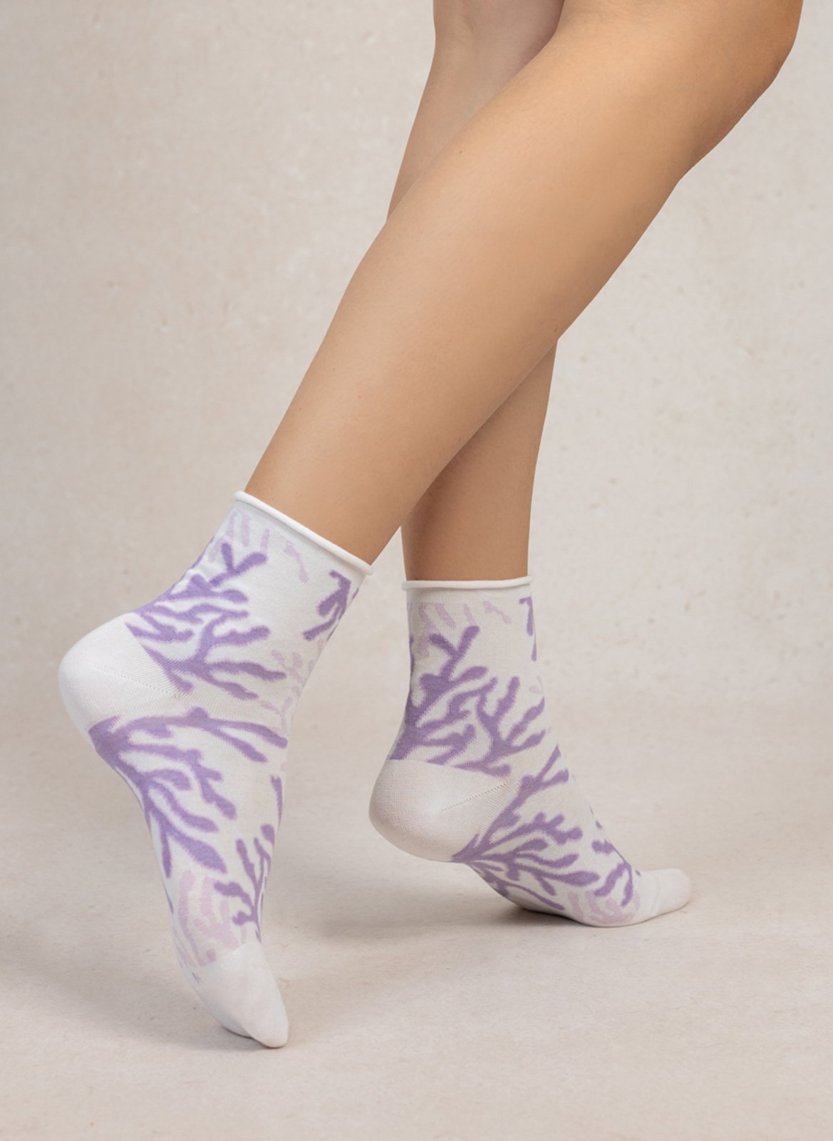 Chaussettes en coton mélangé imprimé BLEUFORET Blanc