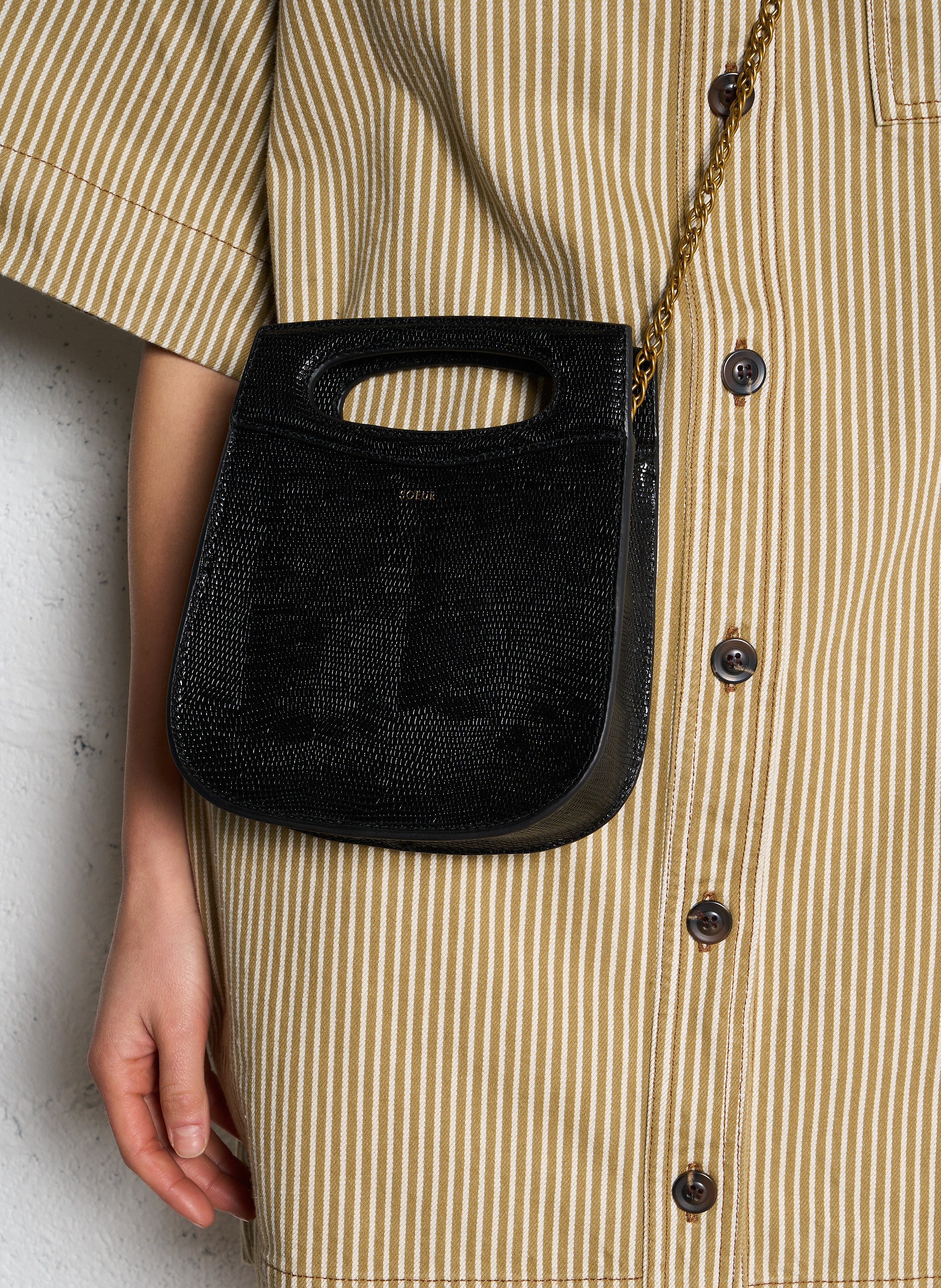 Leather shoulder bag SOEUR Black