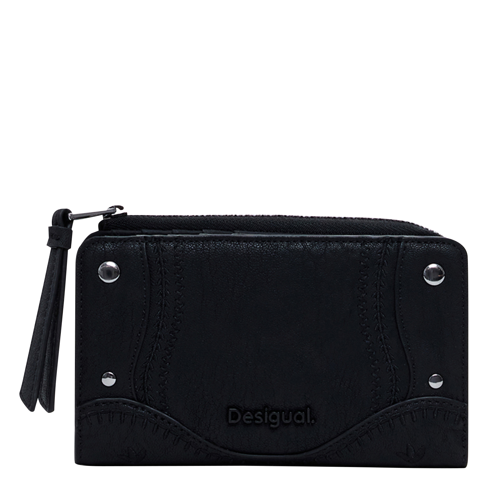 Porte-monnaie à broderies et clous DESIGUAL Noir