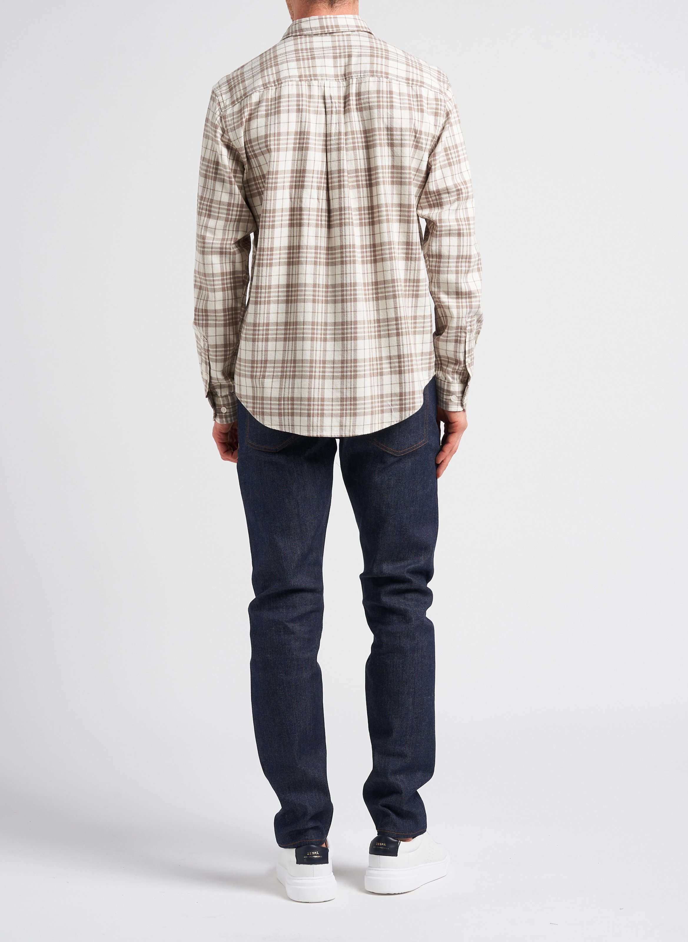 Kariertes Hemd aus Bio-Baumwolle mit klassischem Kragen, Regular Fit MINIMUM Beige