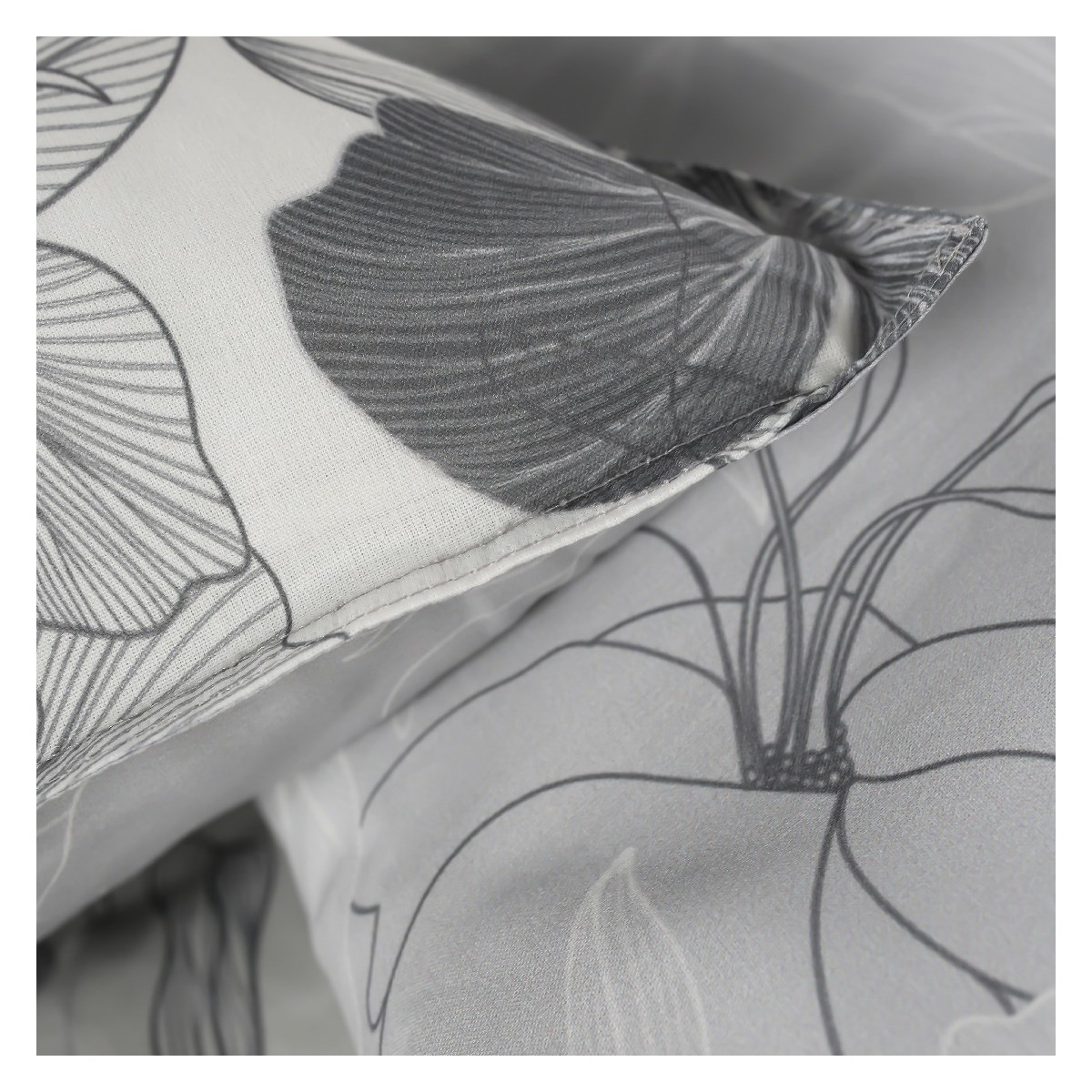 Printed cotton bedding set TODAY LINGE DE MAISON Grey
