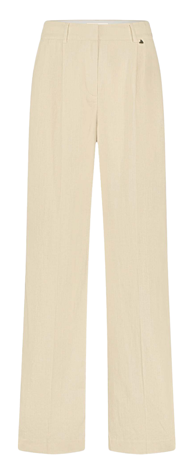 Wijde bandplooibroek van linnenmix FABIENNE CHAPOT Beige