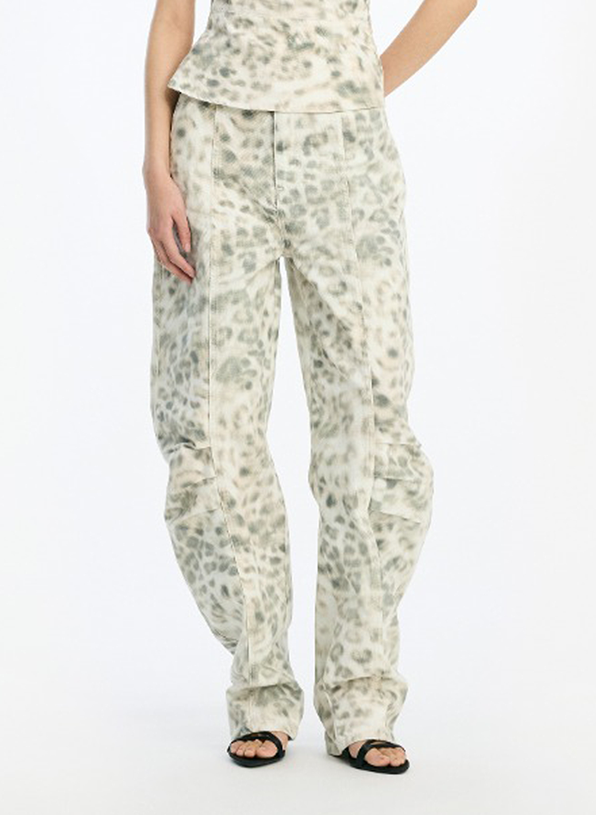Pantalon large en coton imprimé ROTATE Multicolore