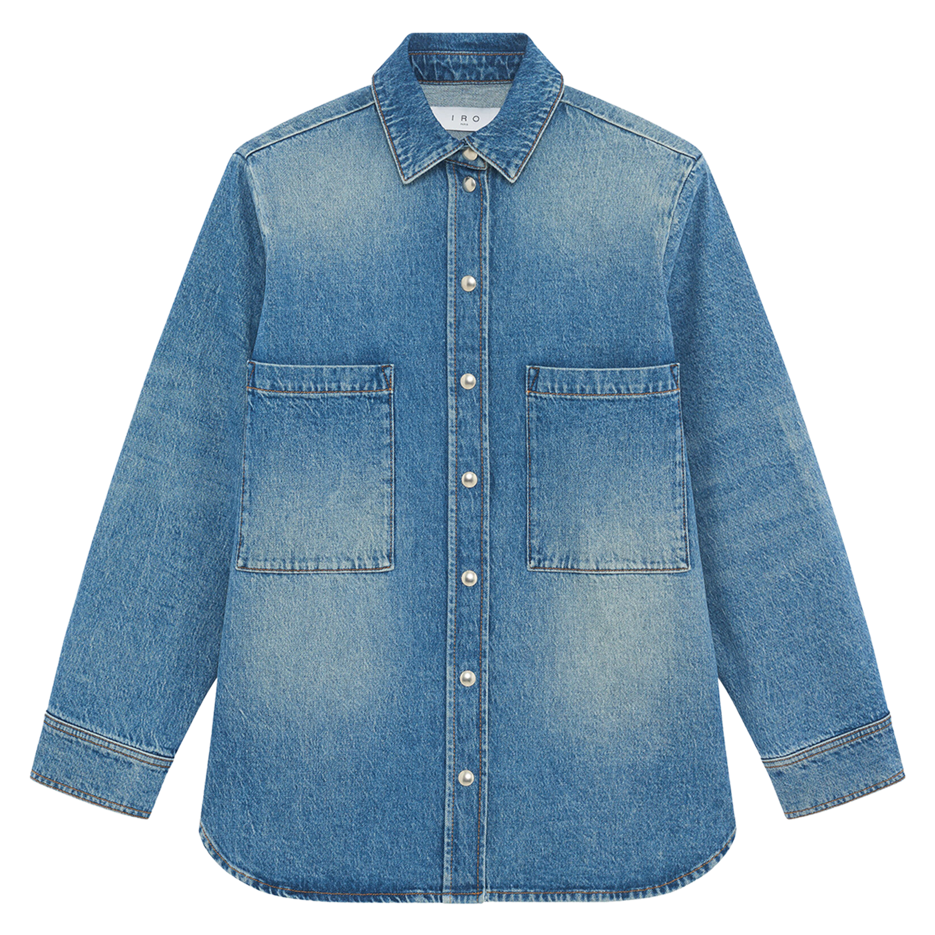 Shirt with classic collar in blended cotton denim IRO Blue