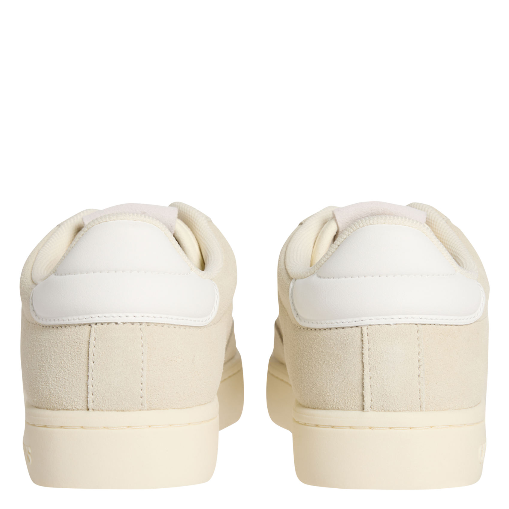 Solid suede leather low-top sneakers CALVIN KLEIN Beige