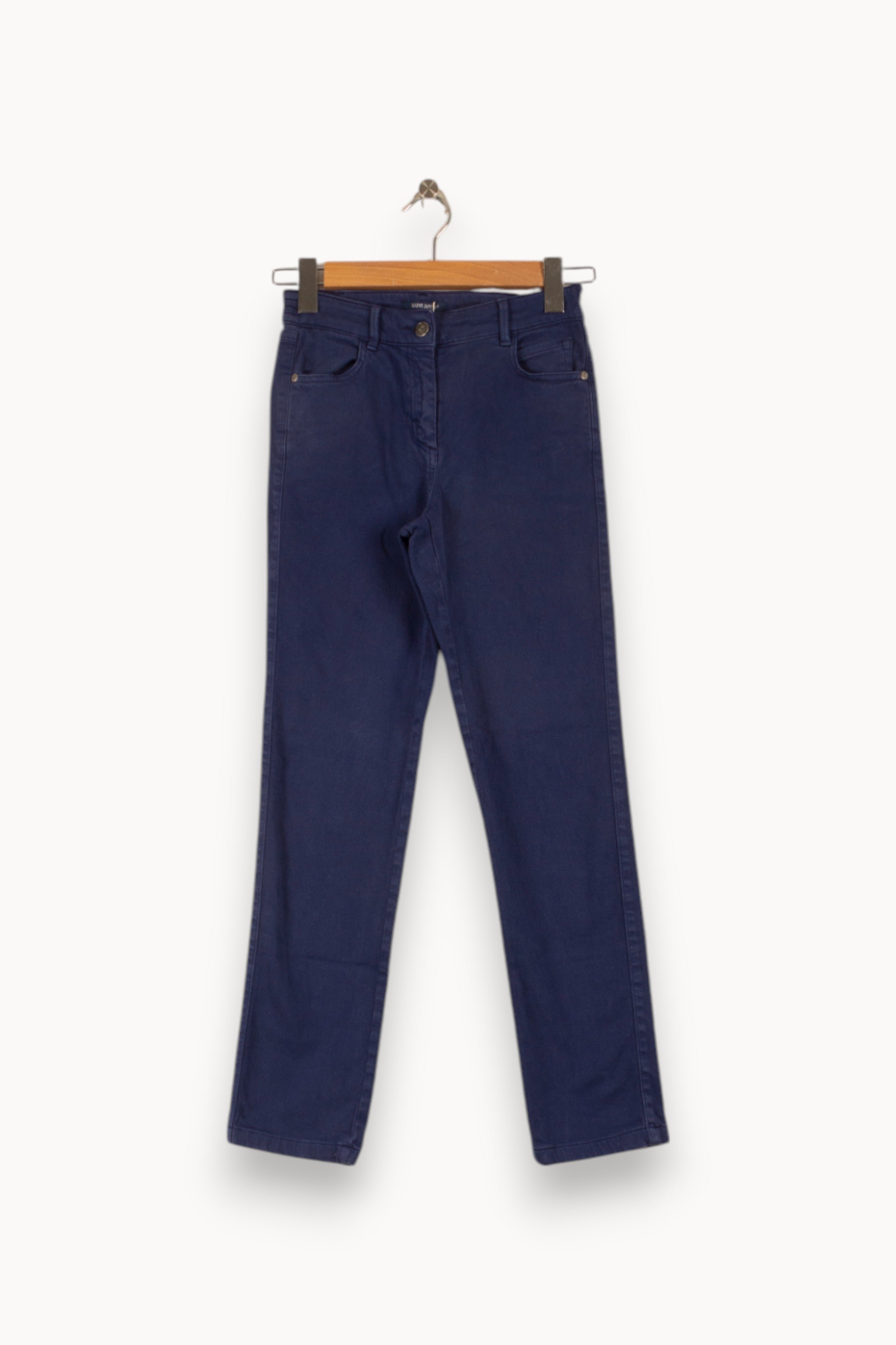 Cropped slim jeans with studs SAINT JAMES - Seconde Main Blue