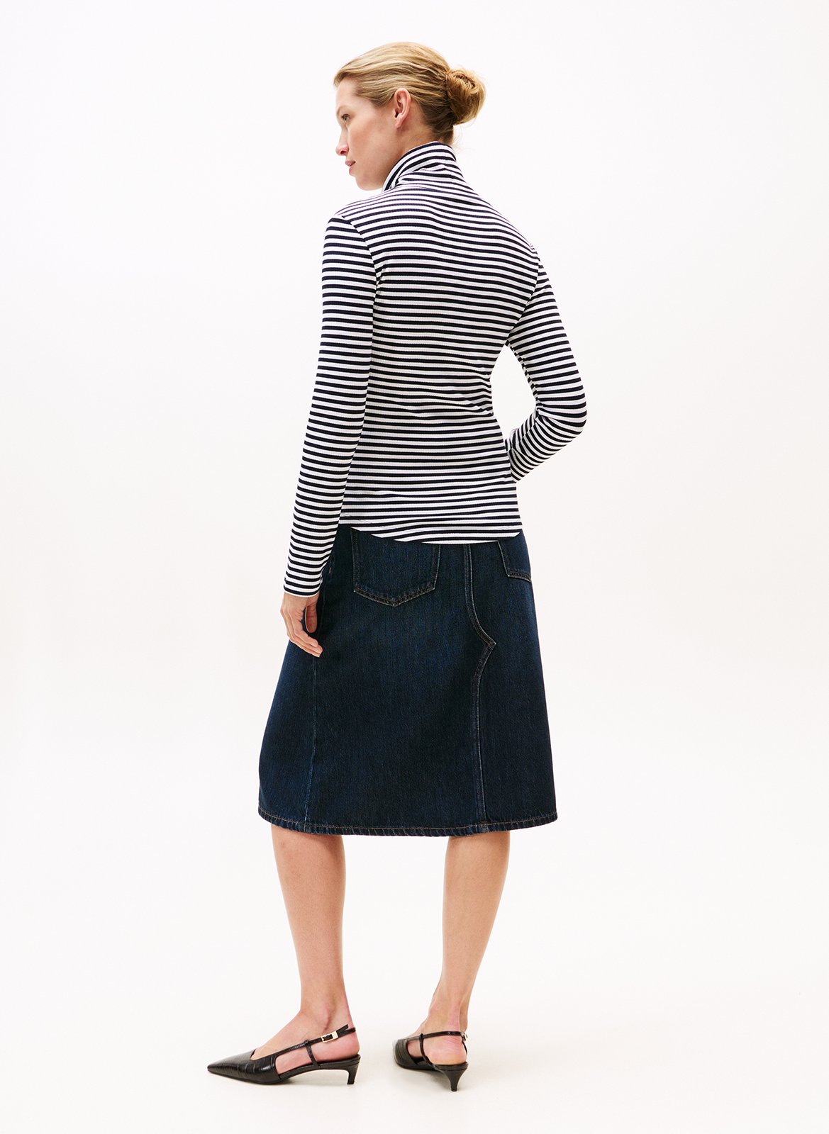 Tee-shirt col roulé à rayures TOMMY HILFIGER Blanc