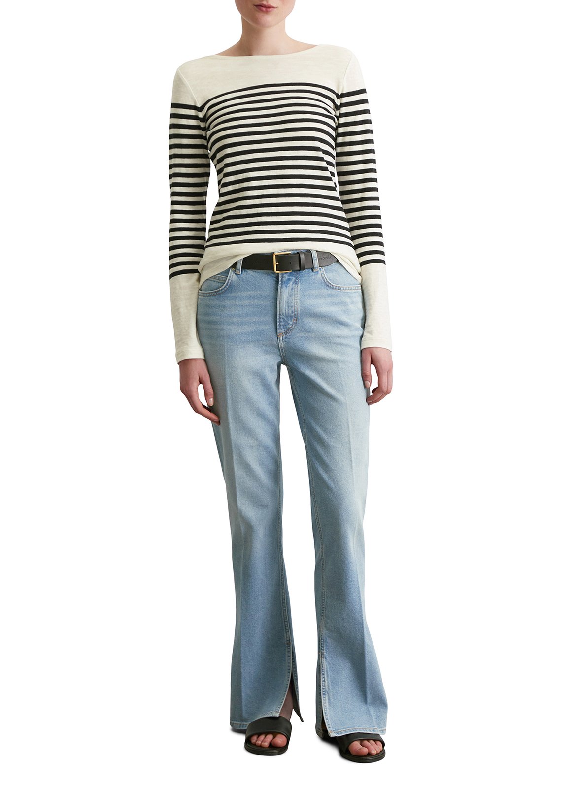 Camiseta de algodón con cuello barco MARC O'POLO Multicolor