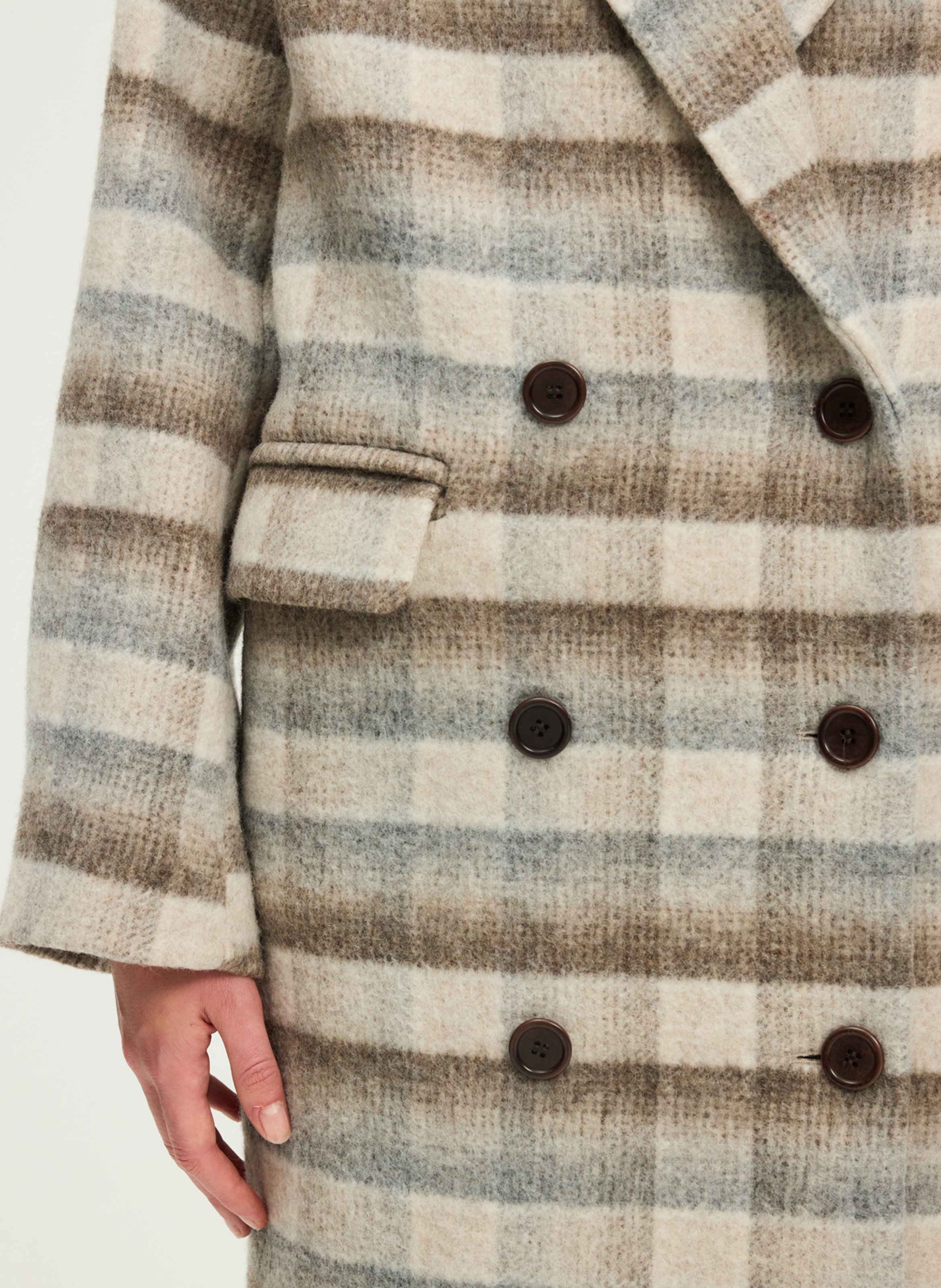 Tailored checkered coat PABLO Beige