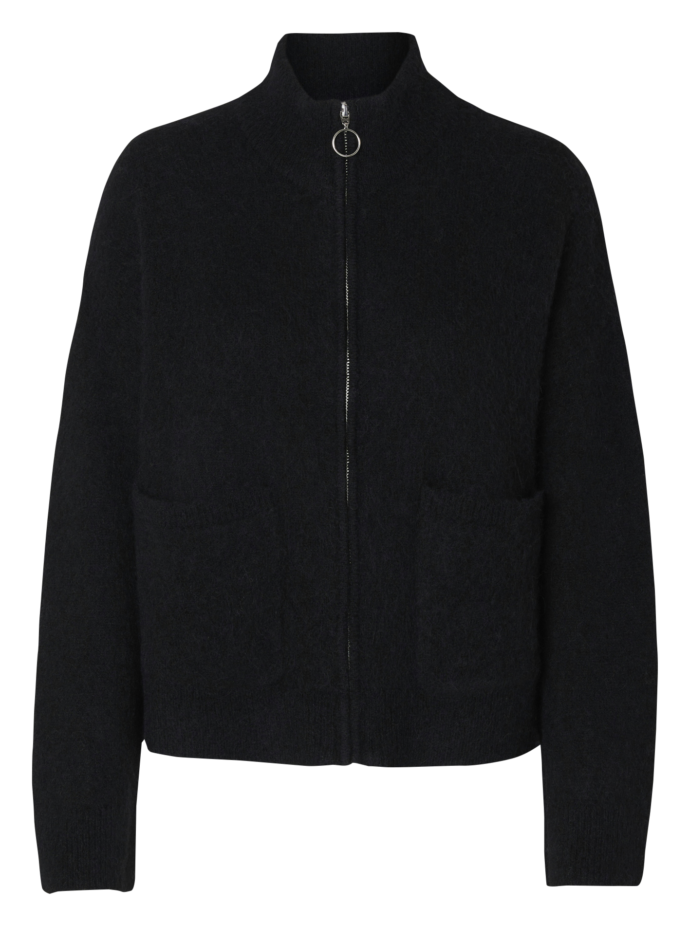 Gilet col montant en laine mélangée SELECTED Noir