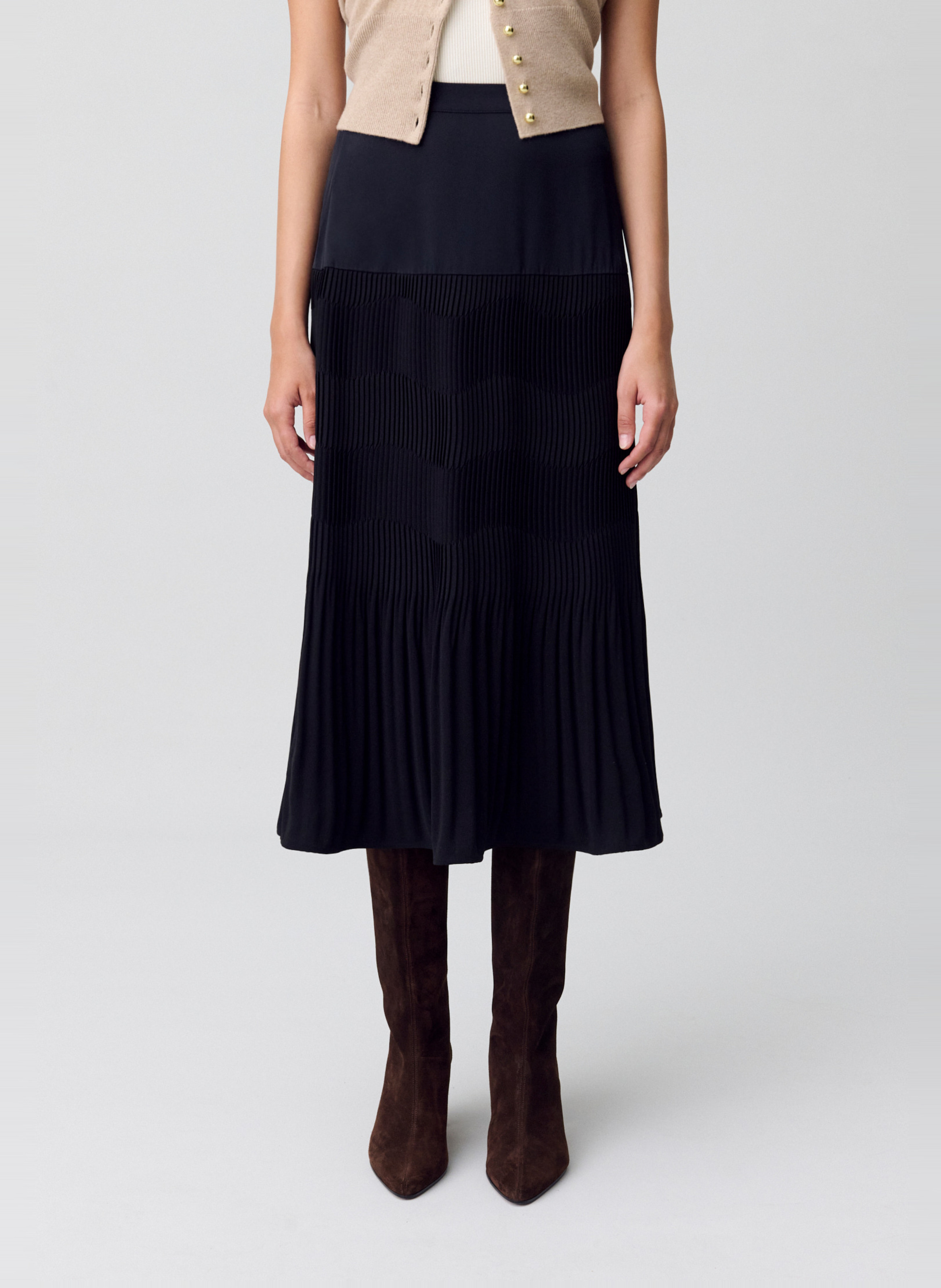 Long high-waisted skirt CLAUDIE PIERLOT Black