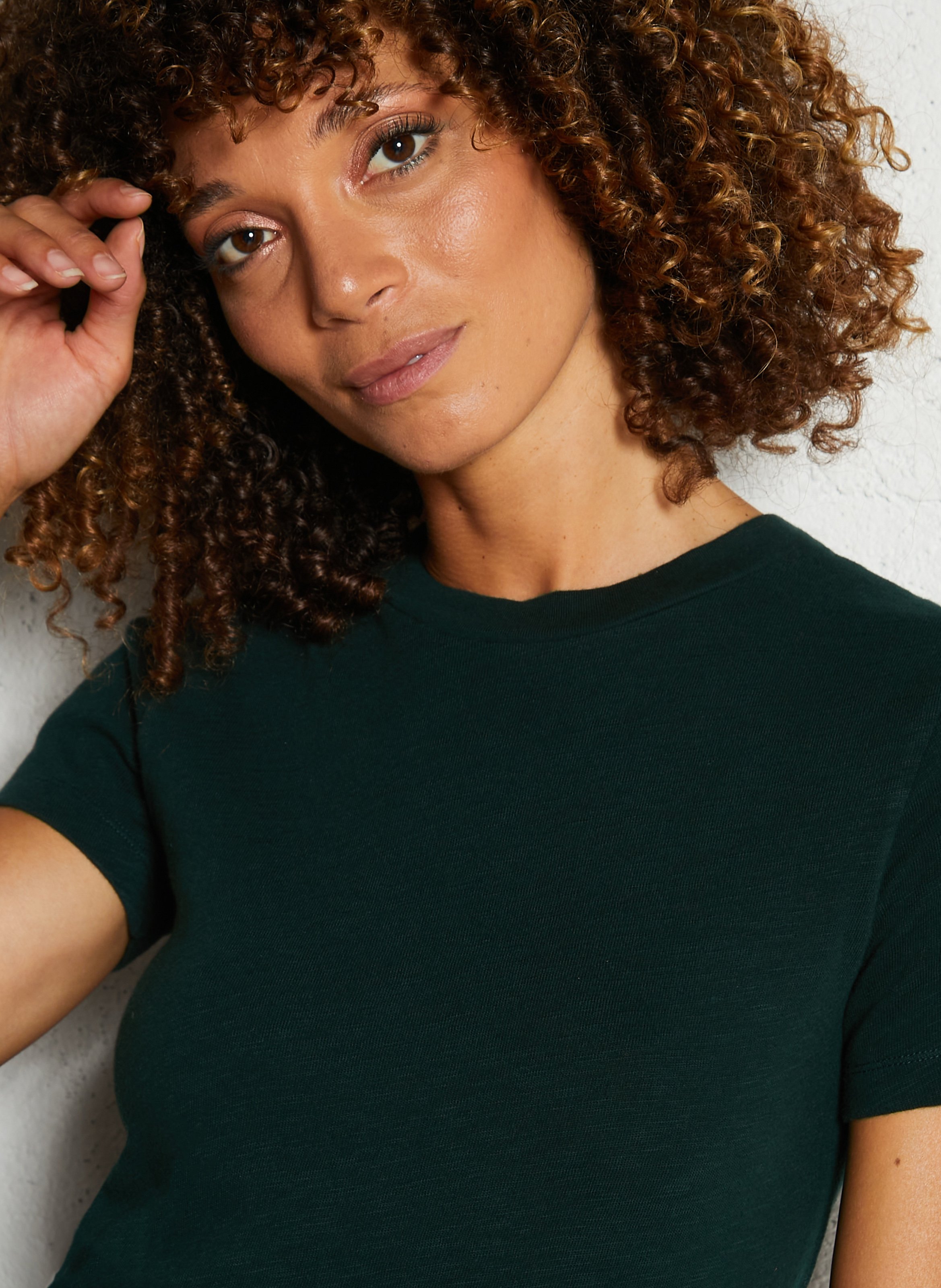 Tee-shirt col rond en coton AMERICAN VINTAGE Vert