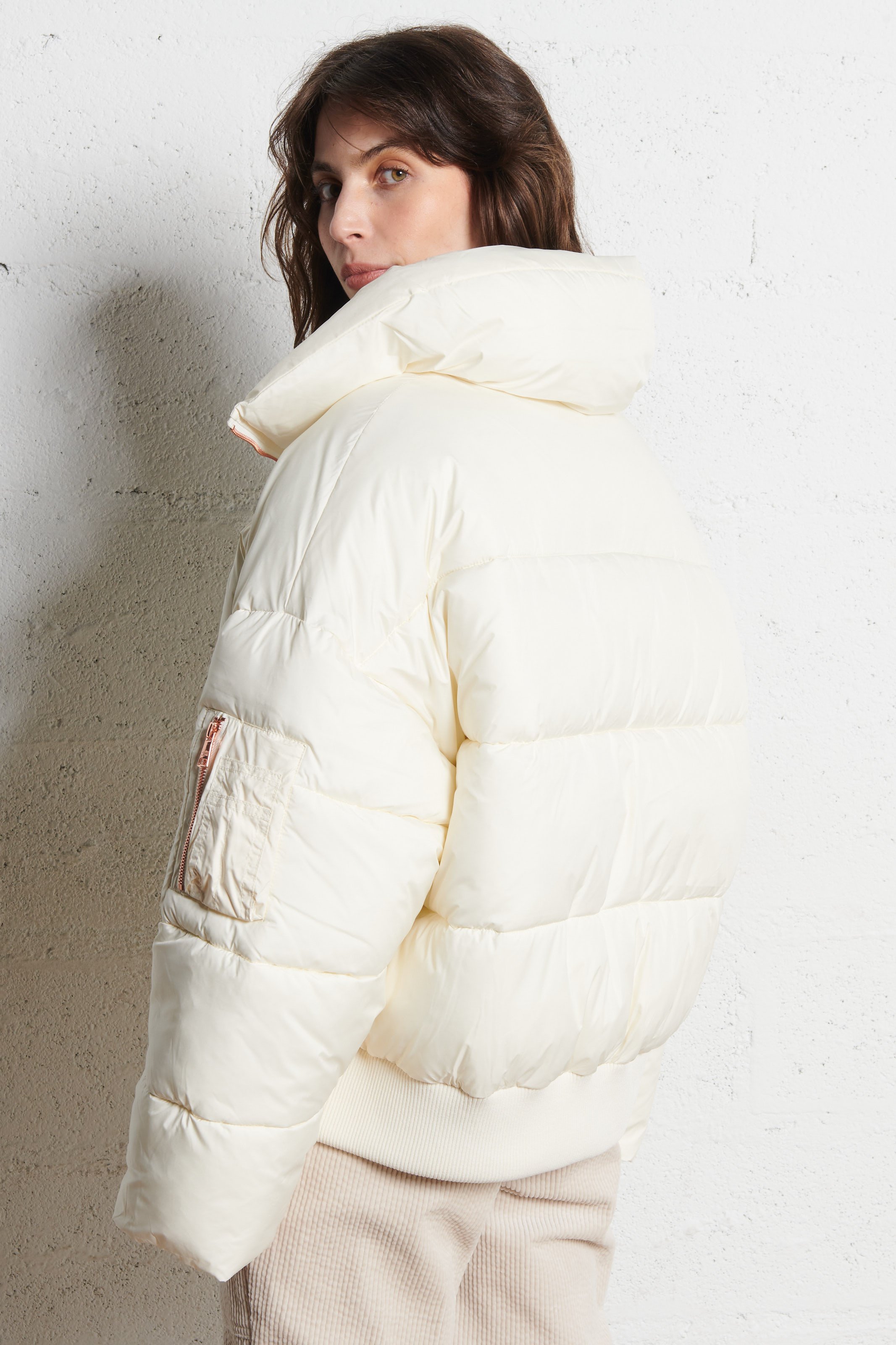 Doudoune col montant BOMBERS ORIGINAL Blanc