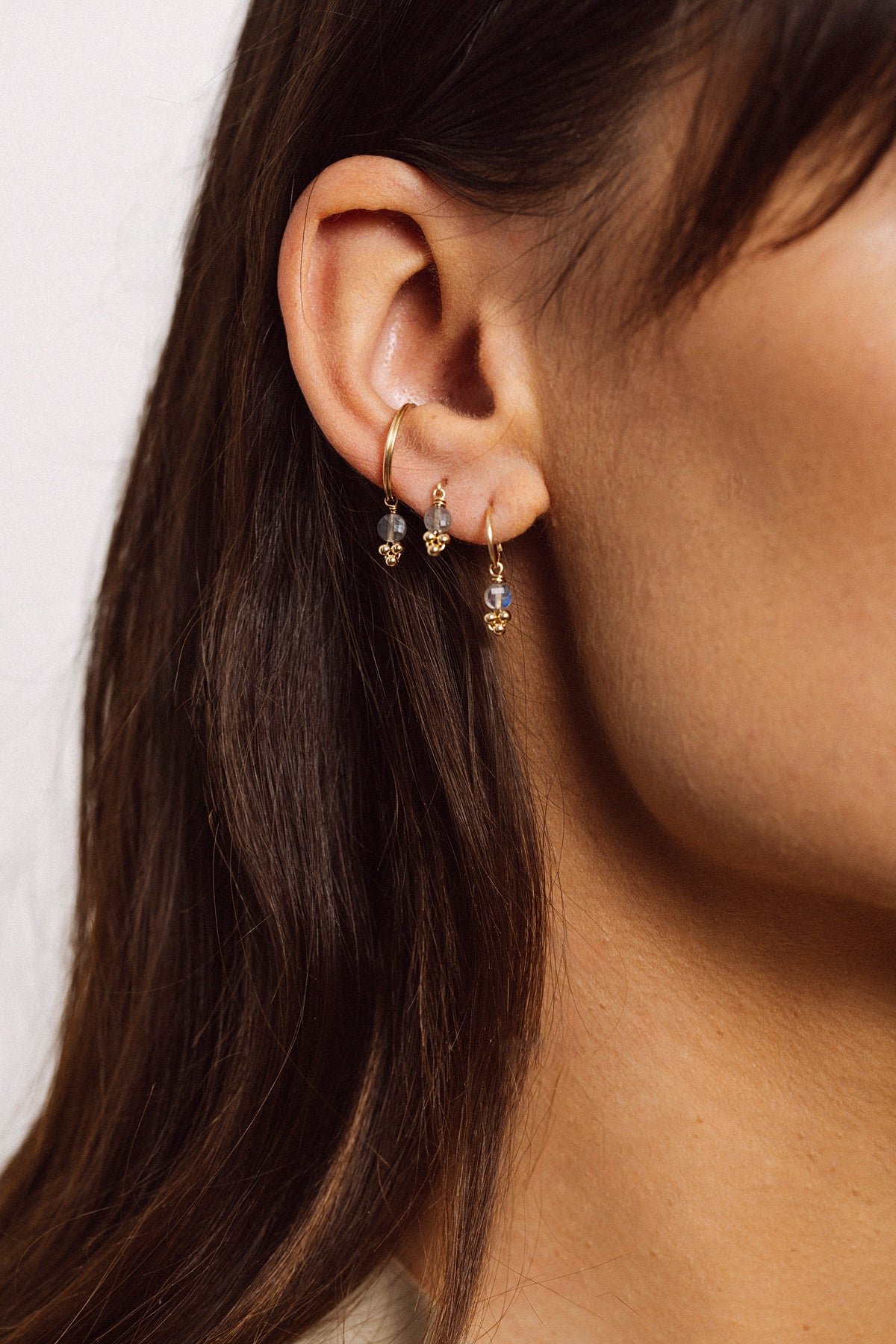 Faux piercing Gaia - labradorite YAY Golden