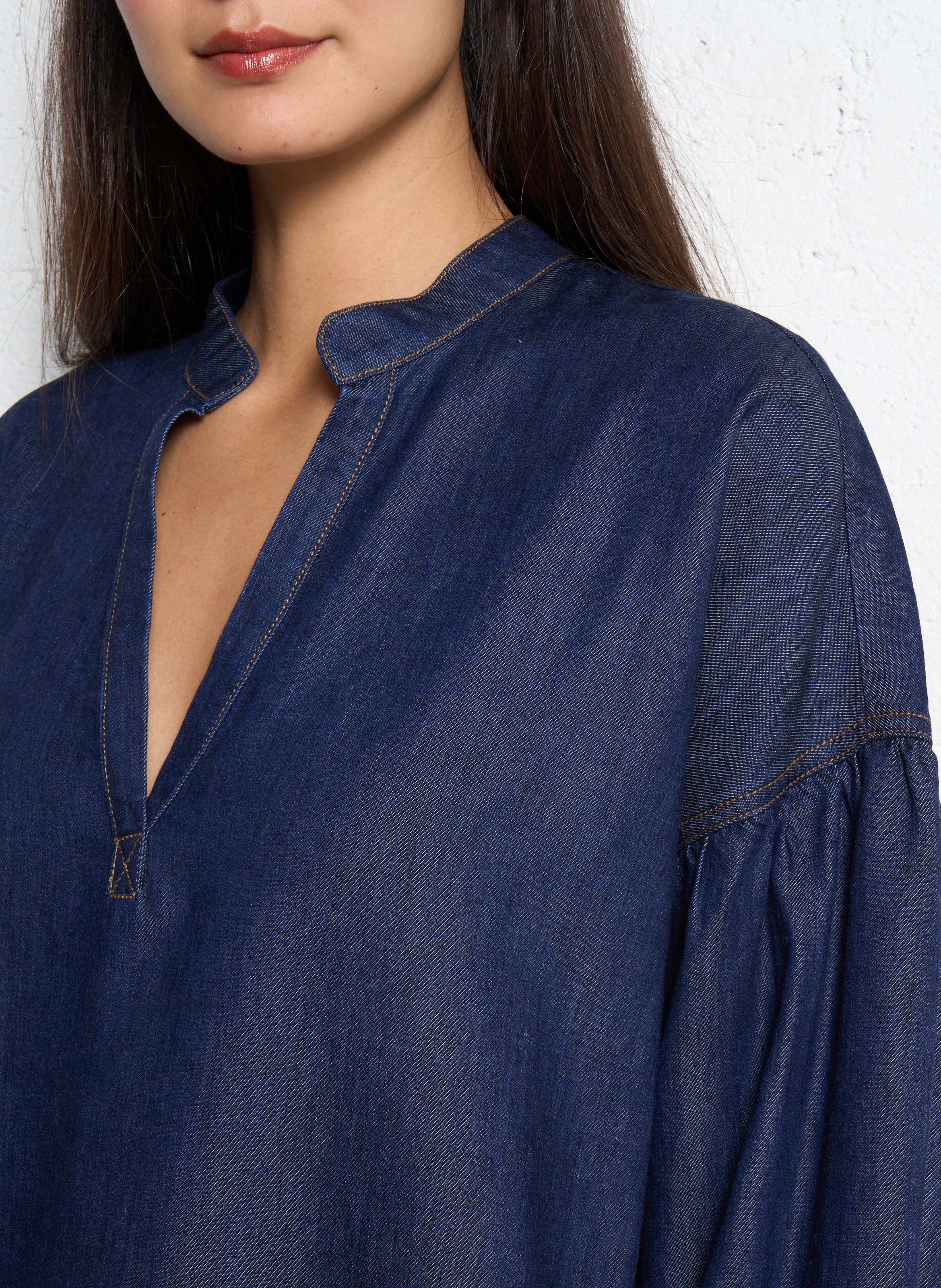 Blouse ample en denim IKKS Bleu