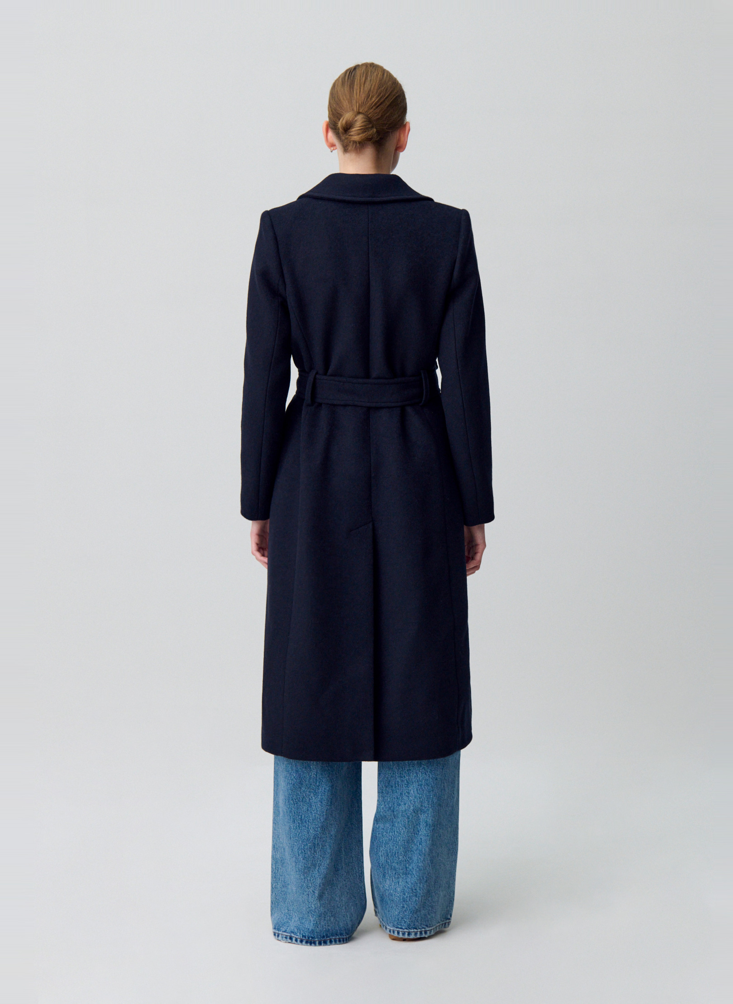 Manteau droit en laine mélangée CLAUDIE PIERLOT Bleu