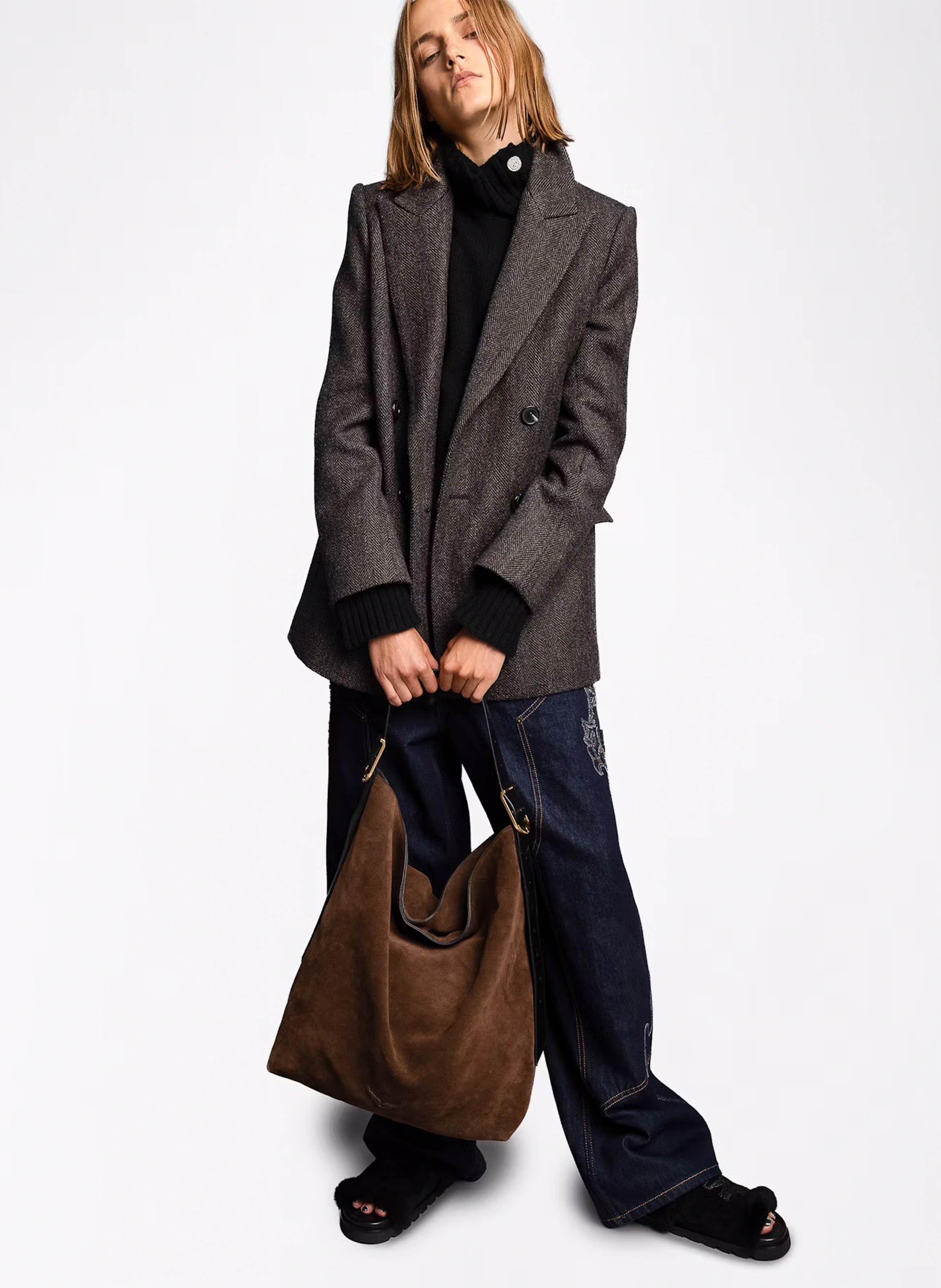 Leather clutch bag ZADIG&VOLTAIRE Brown