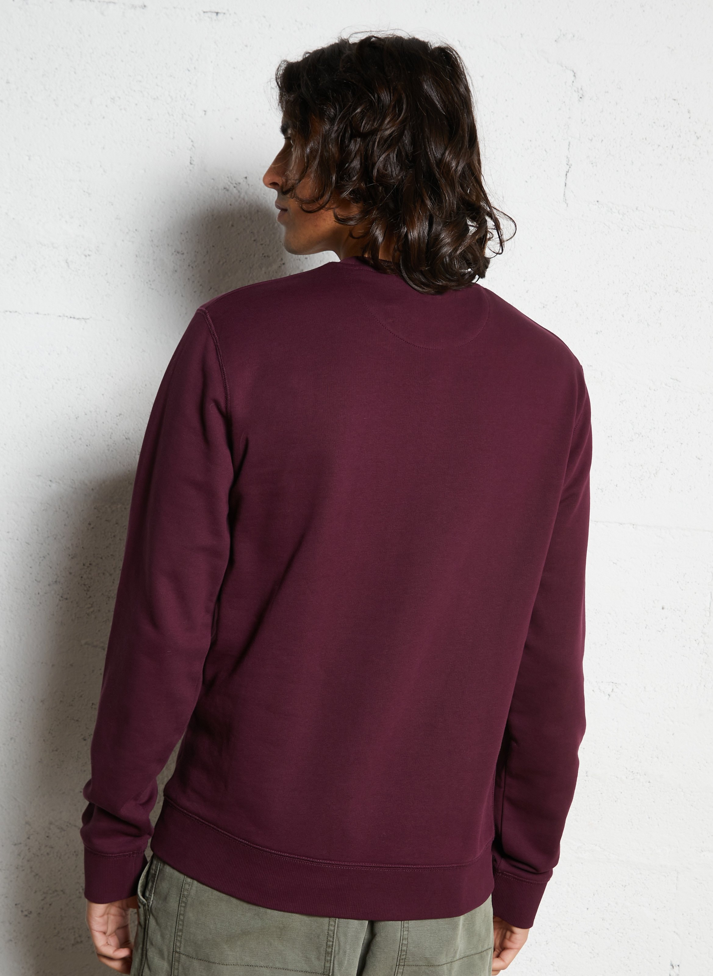 Sweat droit col rond en coton bio FARAH Rouge