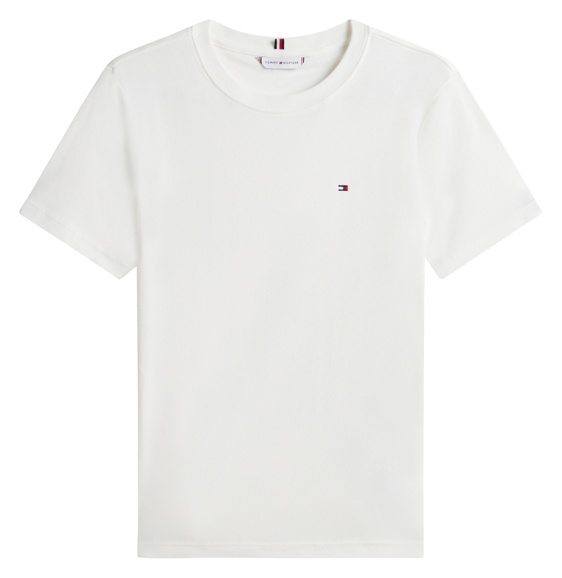 Tailliertes T-Shirt mit Streifen aus Baumwolle TOMMY HILFIGER Weiss