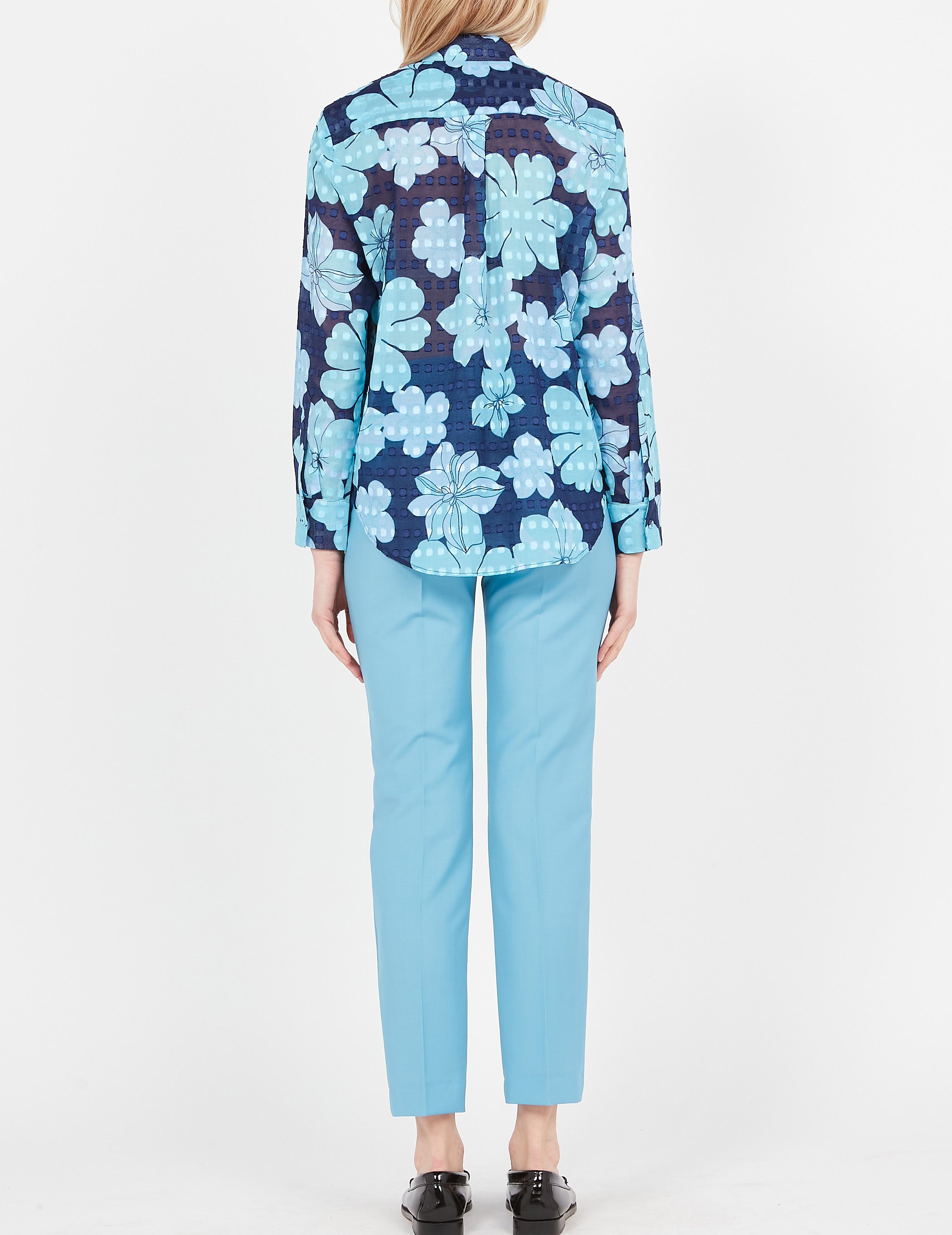 Pantalon droit en laine mélangée PAUL AND JOE Bleu