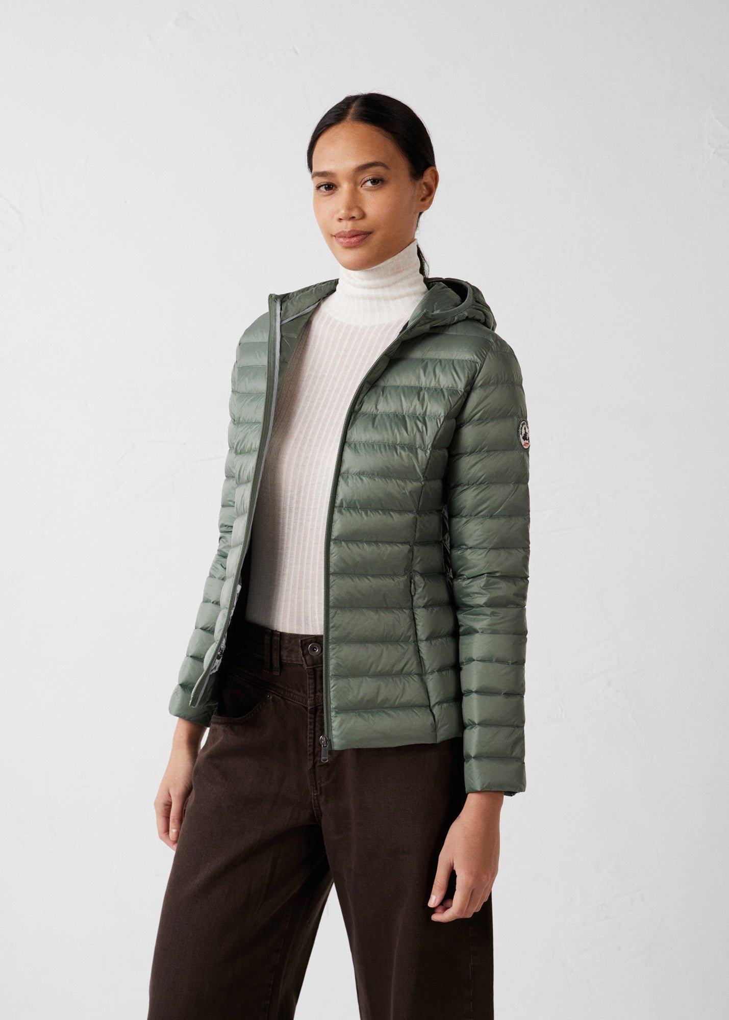 Lightweight hooded puffer jacket Cloe JOTT Green