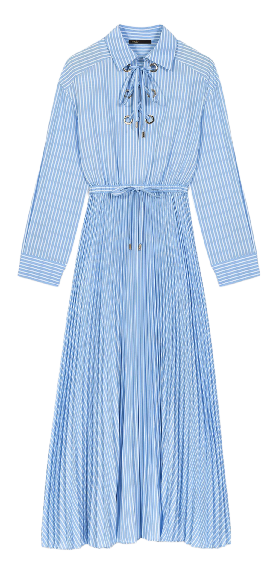 Robe longue plissée  MAJE Bleu