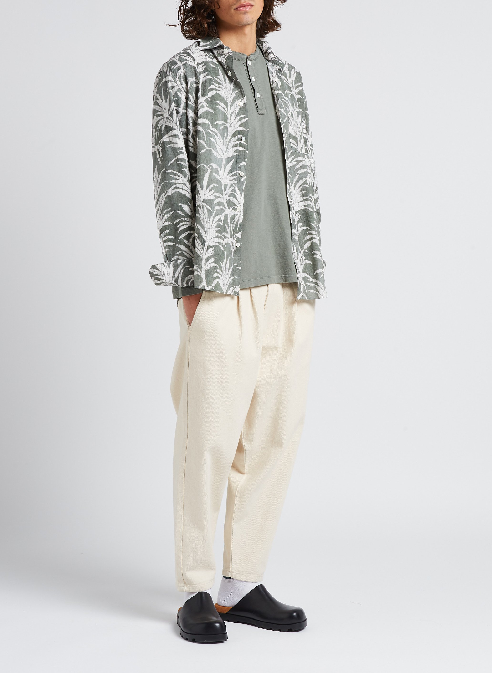 Regular-Fit-Baumwollhemd mit Print HARTFORD Grau