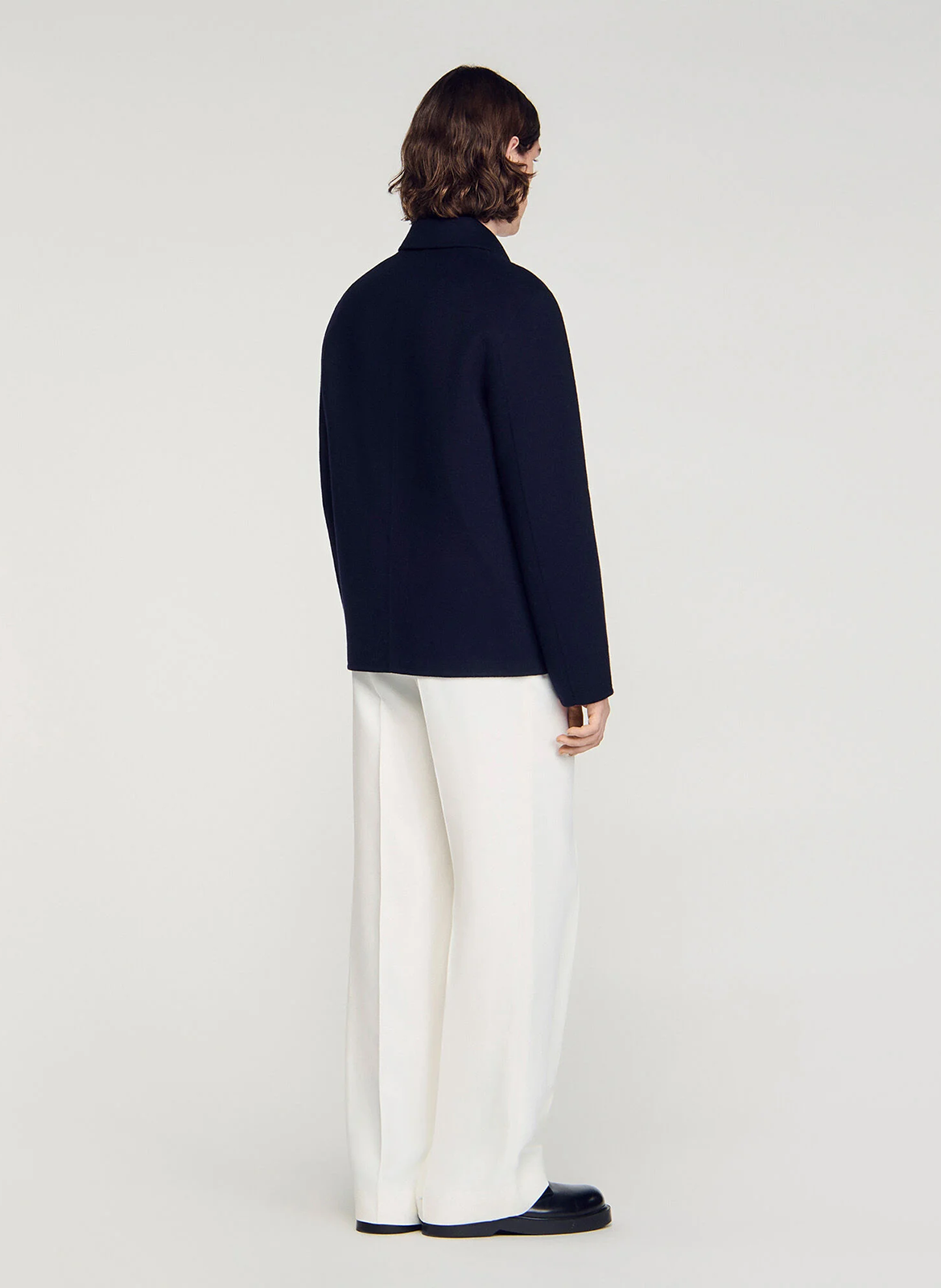 Jack van wolmix met klassieke kraag SANDRO Blauw