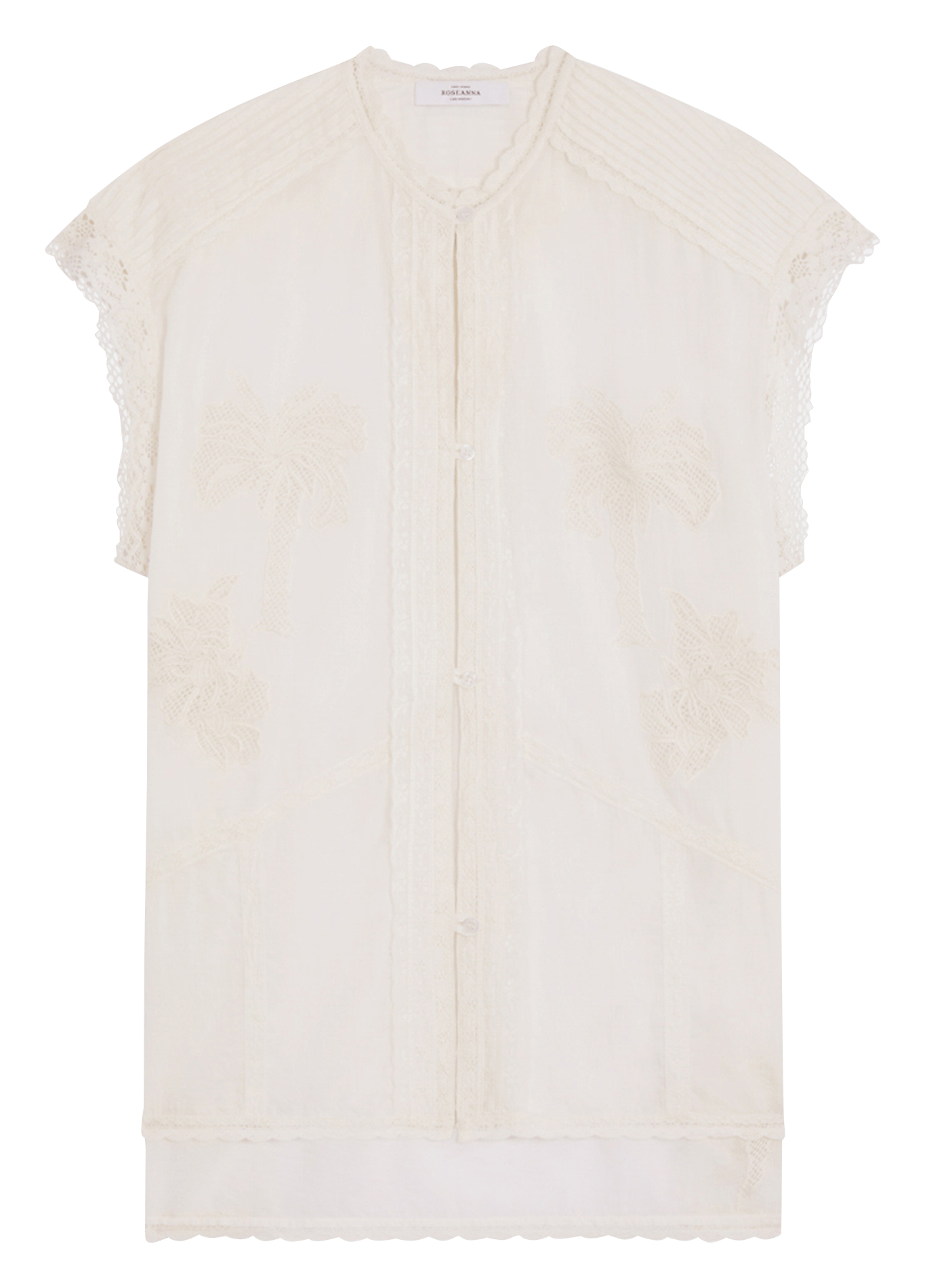 Blouse col rond en coton ROSEANNA Blanc