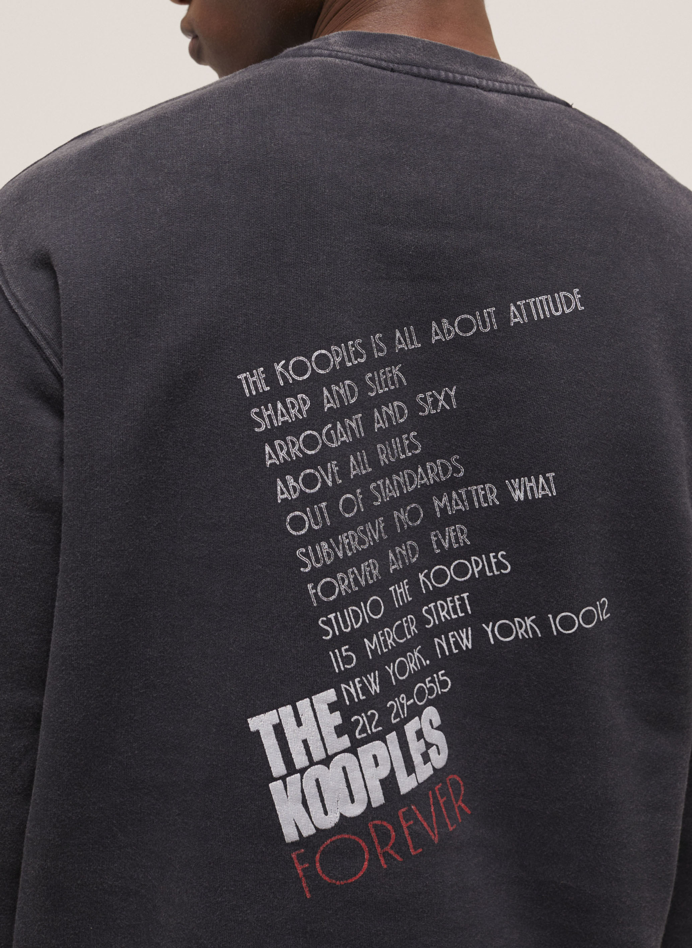 Sweat imprimé en coton délavé THE KOOPLES Bleu