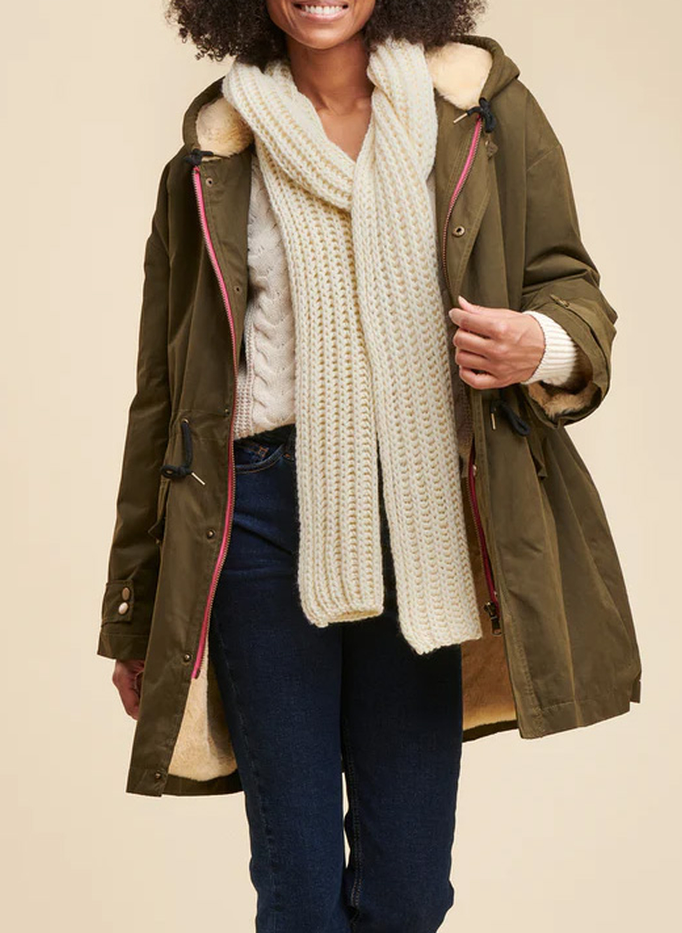 Parka à capuche en coton mélangé  LA FEE MARABOUTEE Vert