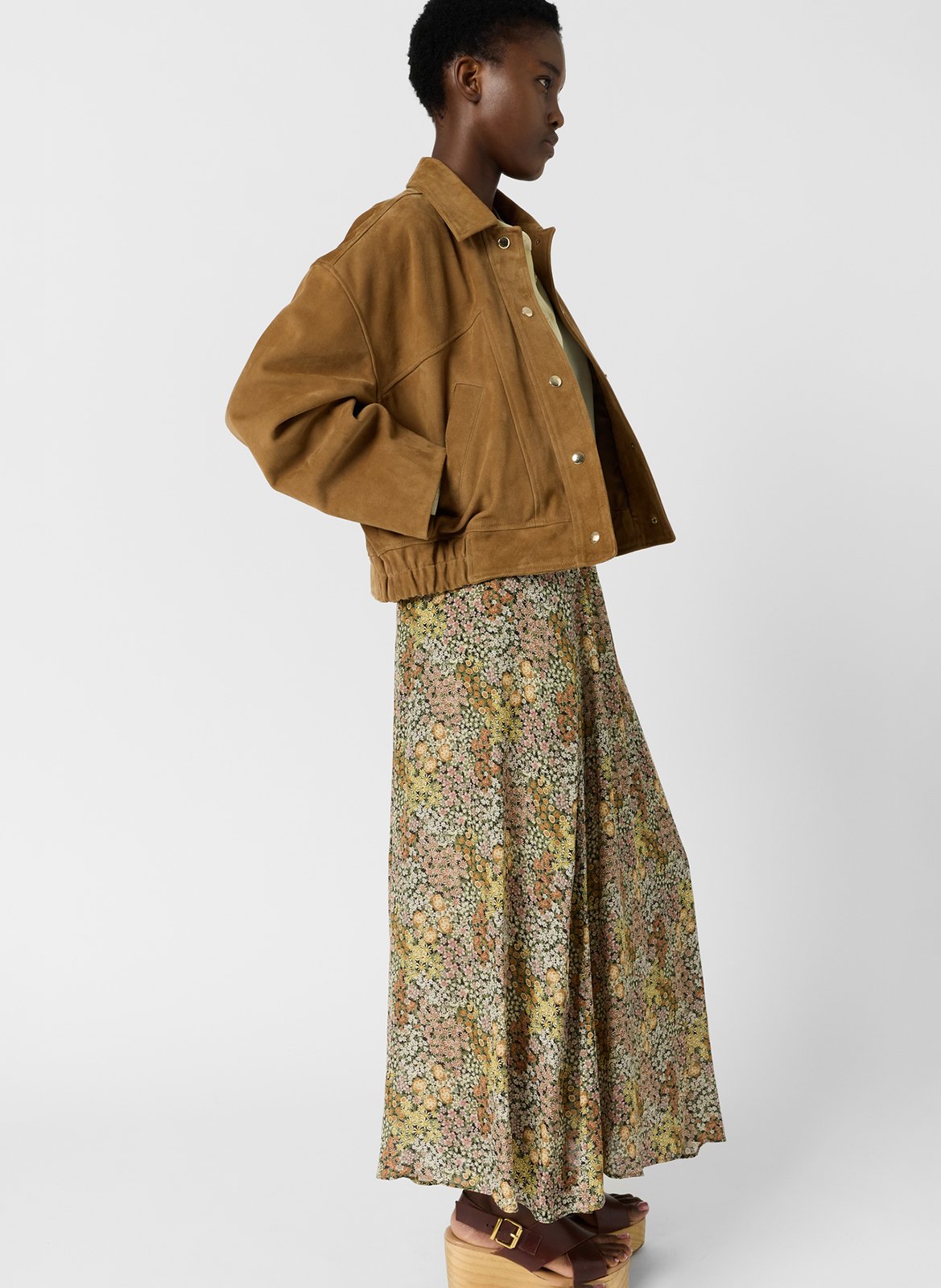 Flared floral maxi skirt GERARD DAREL Pink