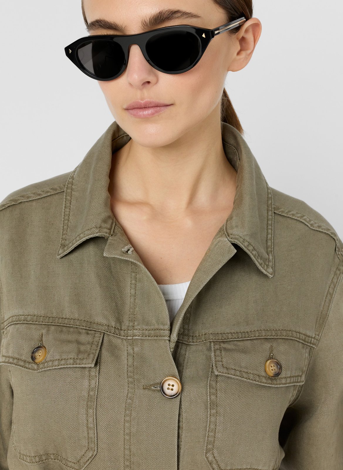 Belted jacket with classic collar GERARD DAREL Khaki