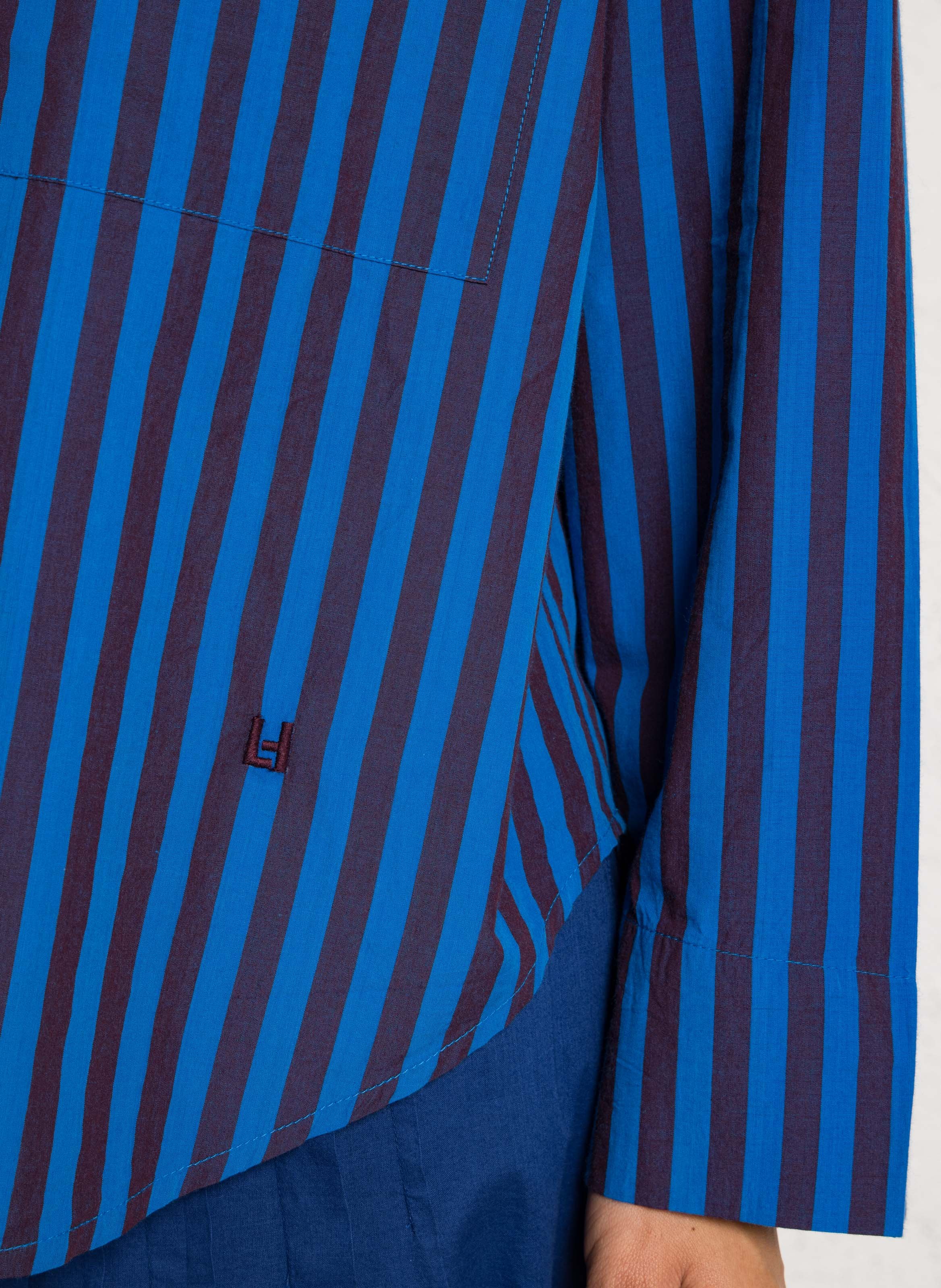 Weites Hemd mit Bio-Baumwollstreifen LEON & HARPER Blau