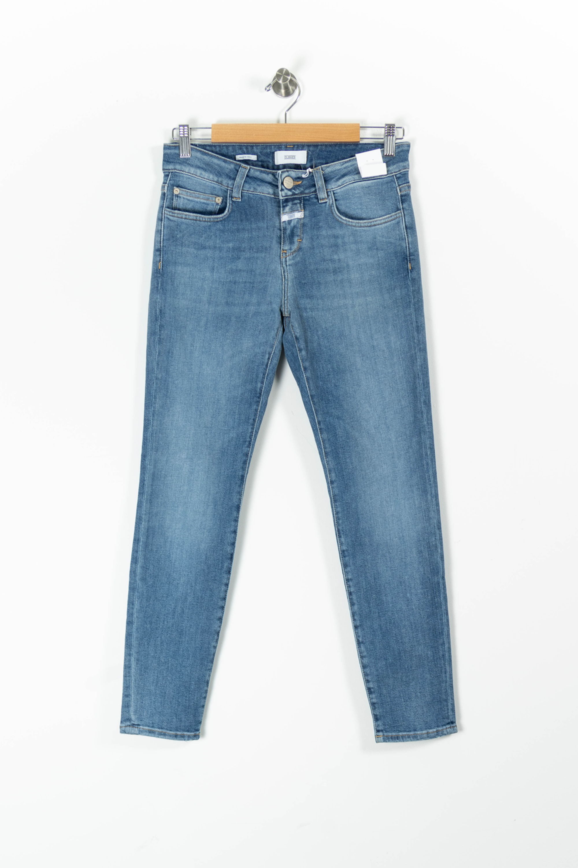 Cropped slim jeans with studs CLOSED - Seconde Main Blue