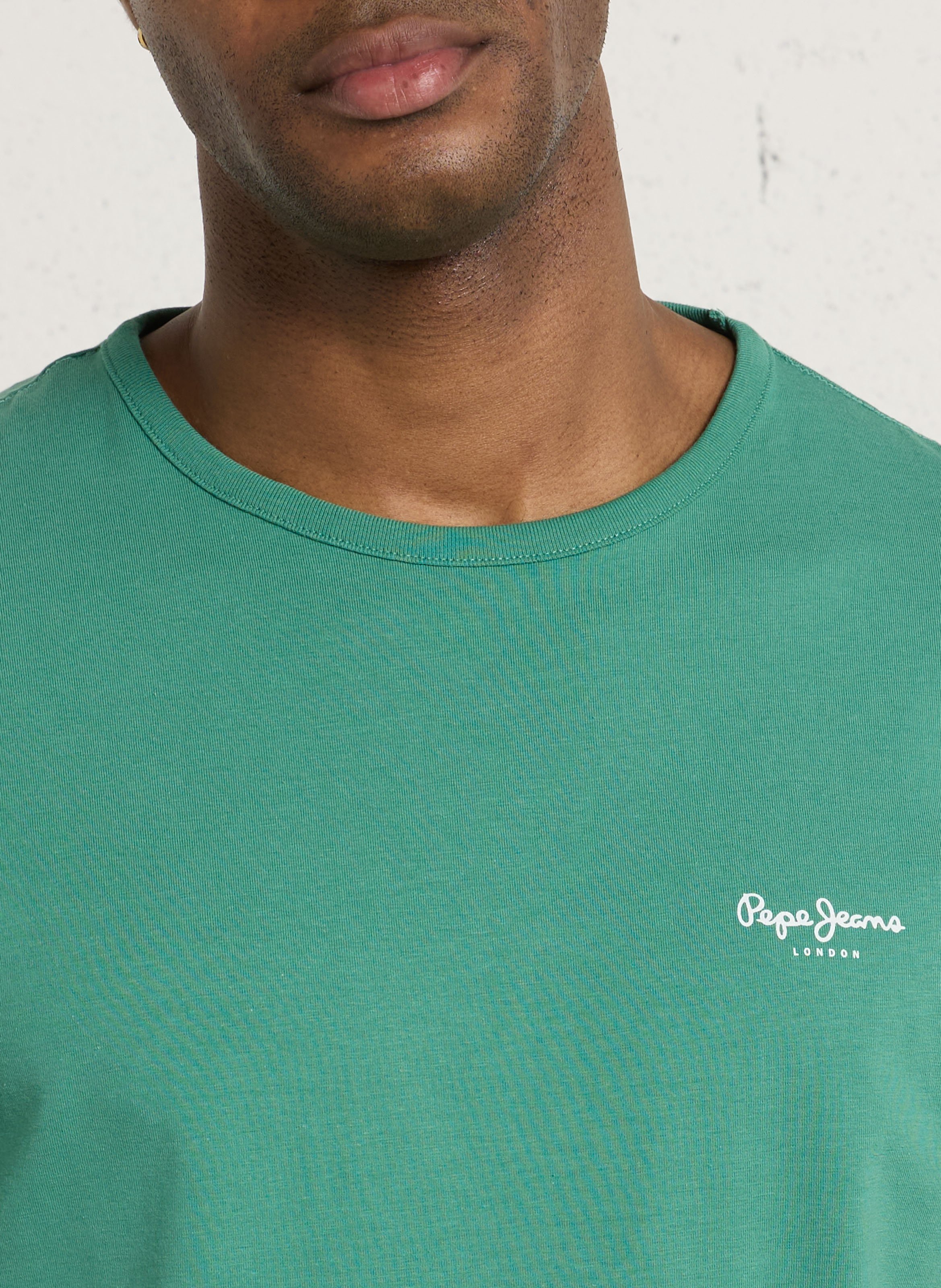 Tee-shirt col rond en coton mélangé PEPE JEANS Vert