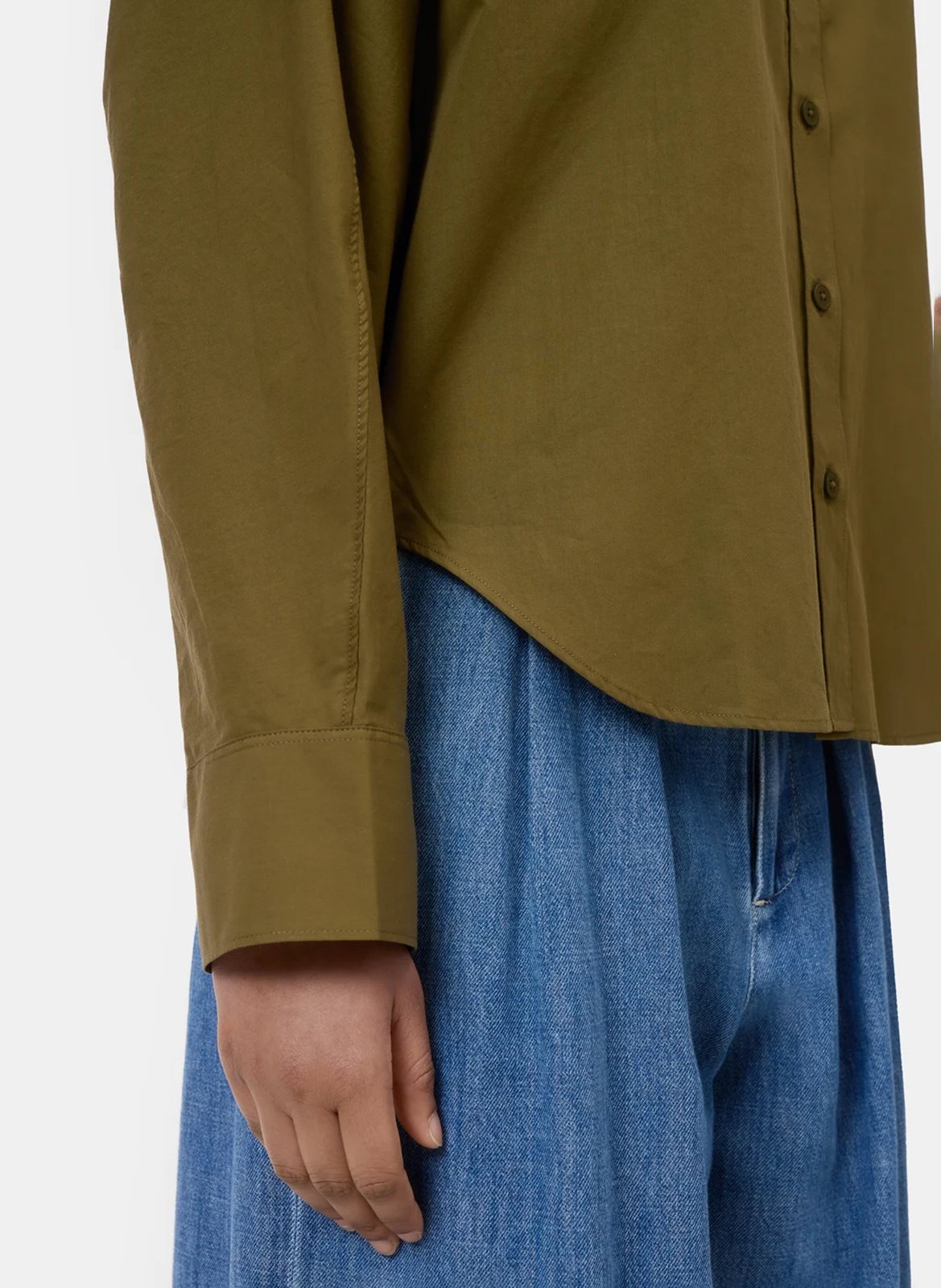 Chemise col classique en coton bio CLOSED Vert